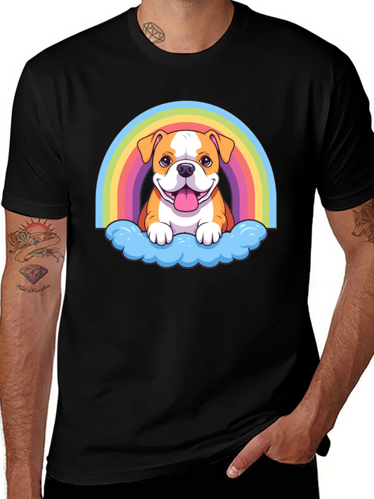 Bulldog Rainbow Cloud T-Shirt - Cute Graphic Tee