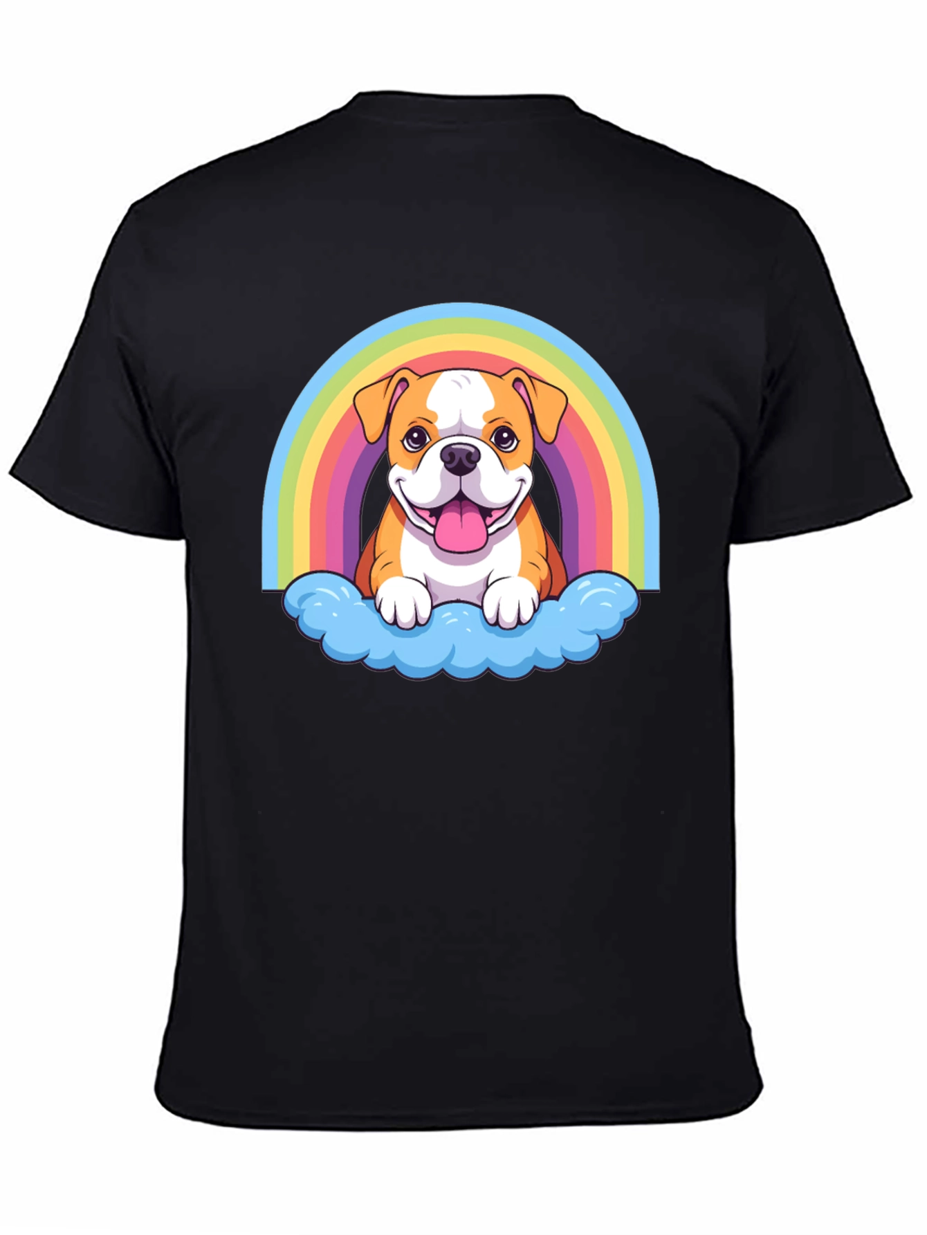Bulldog Rainbow Cloud T-Shirt - Cute Graphic Tee