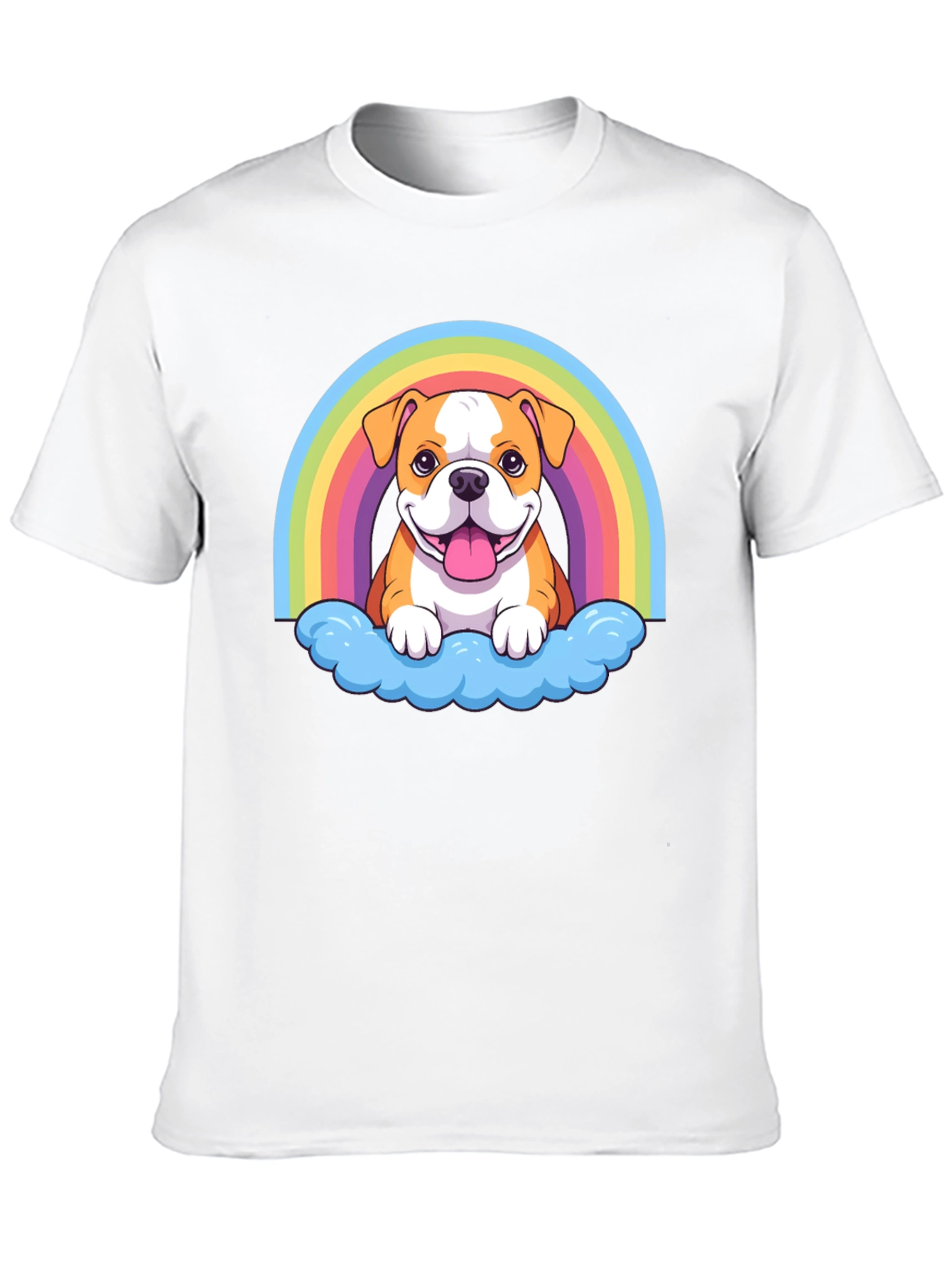 Bulldog Rainbow Cloud T-Shirt - Cute Graphic Tee