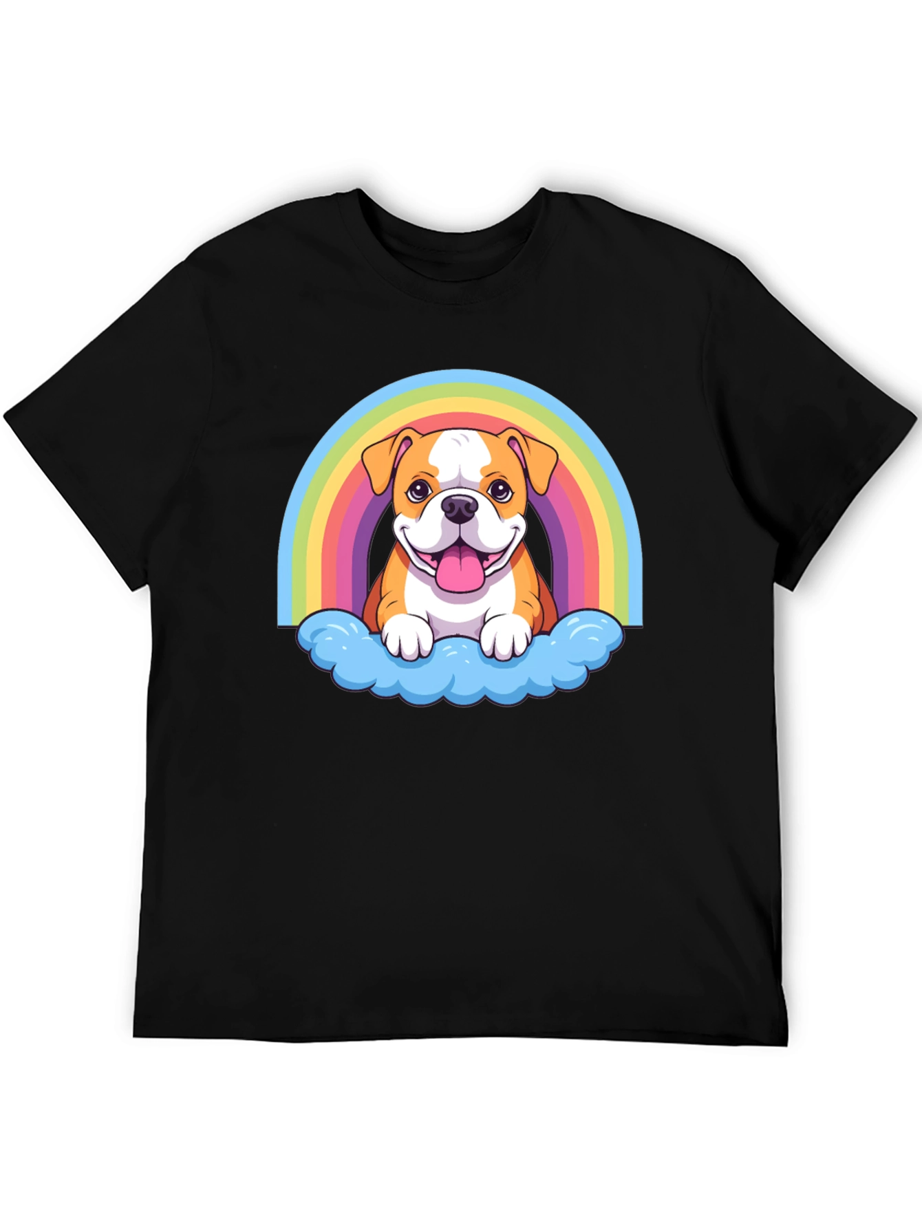 Bulldog Rainbow Cloud T-Shirt - Cute Graphic Tee