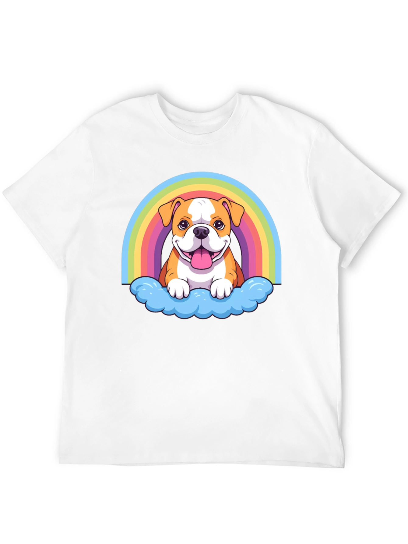 Bulldog Rainbow Cloud T-Shirt - Cute Graphic Tee