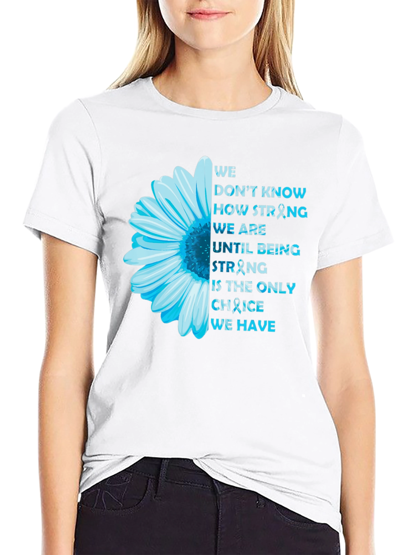 Inspirational Flower Ribbon Awareness T-Shirt