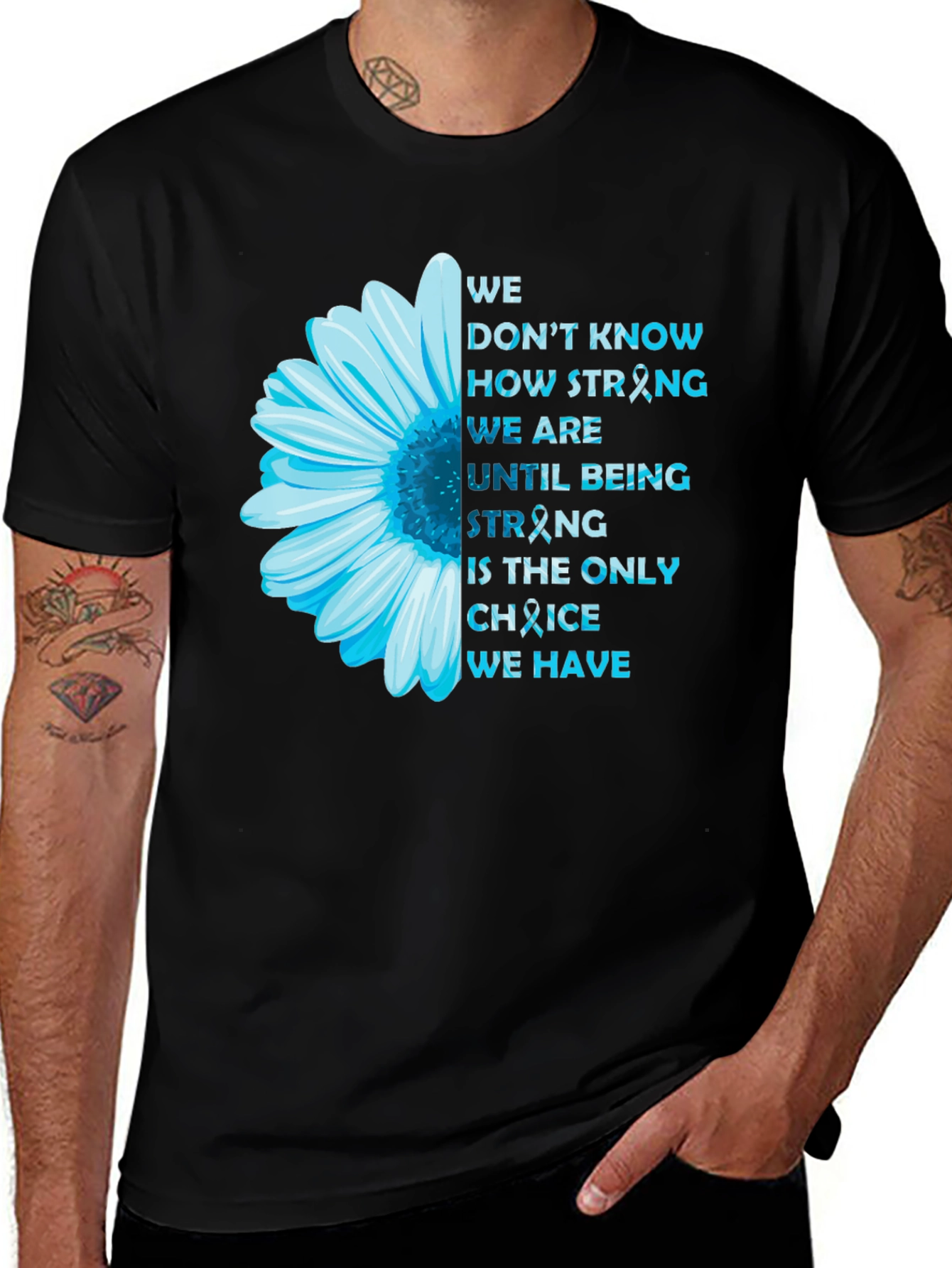 Inspirational Flower Ribbon Awareness T-Shirt