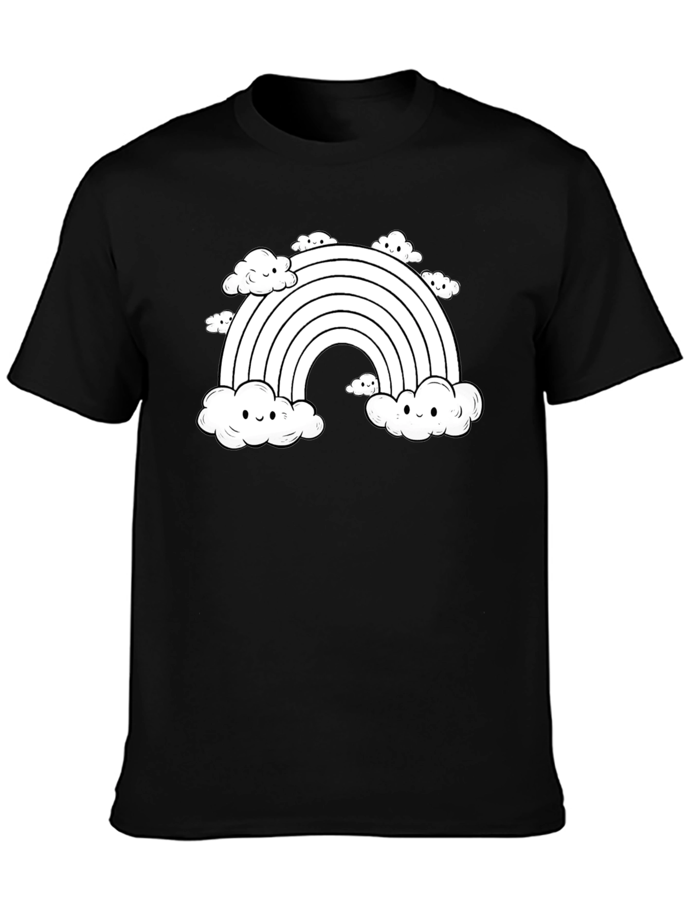 Rainbow Cloud Graphic Tee - Cute Kawaii Design