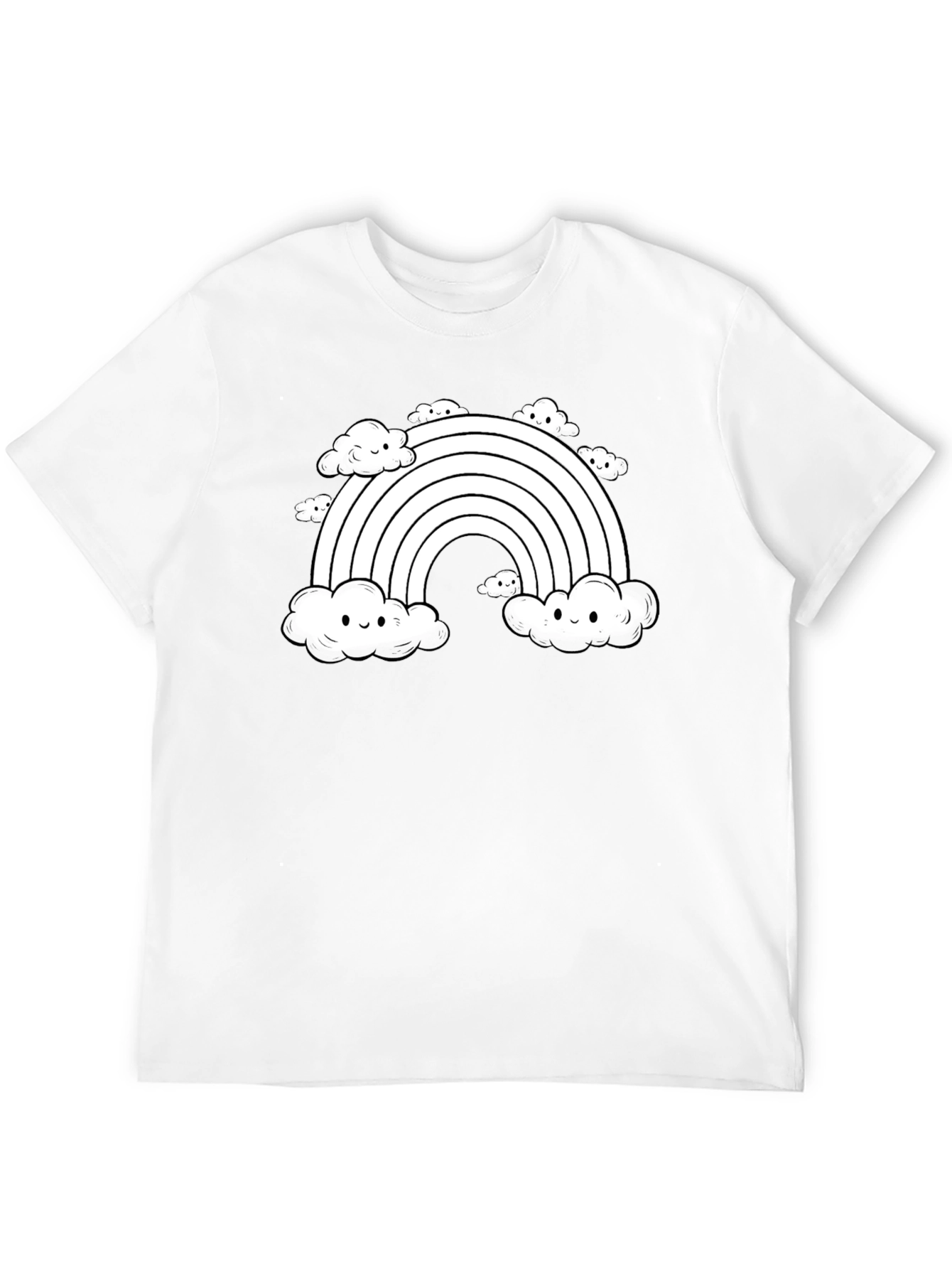 Rainbow Cloud Graphic Tee - Cute Kawaii Design