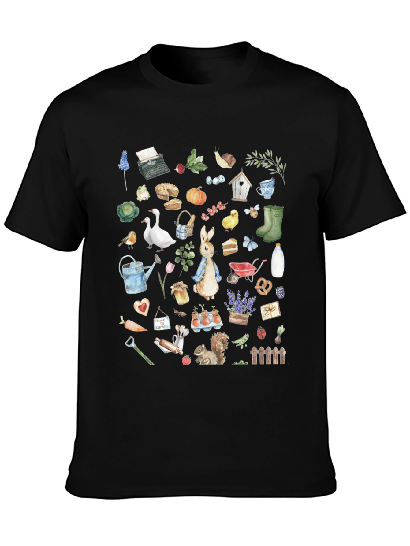 Whimsical Garden Print T-Shirt