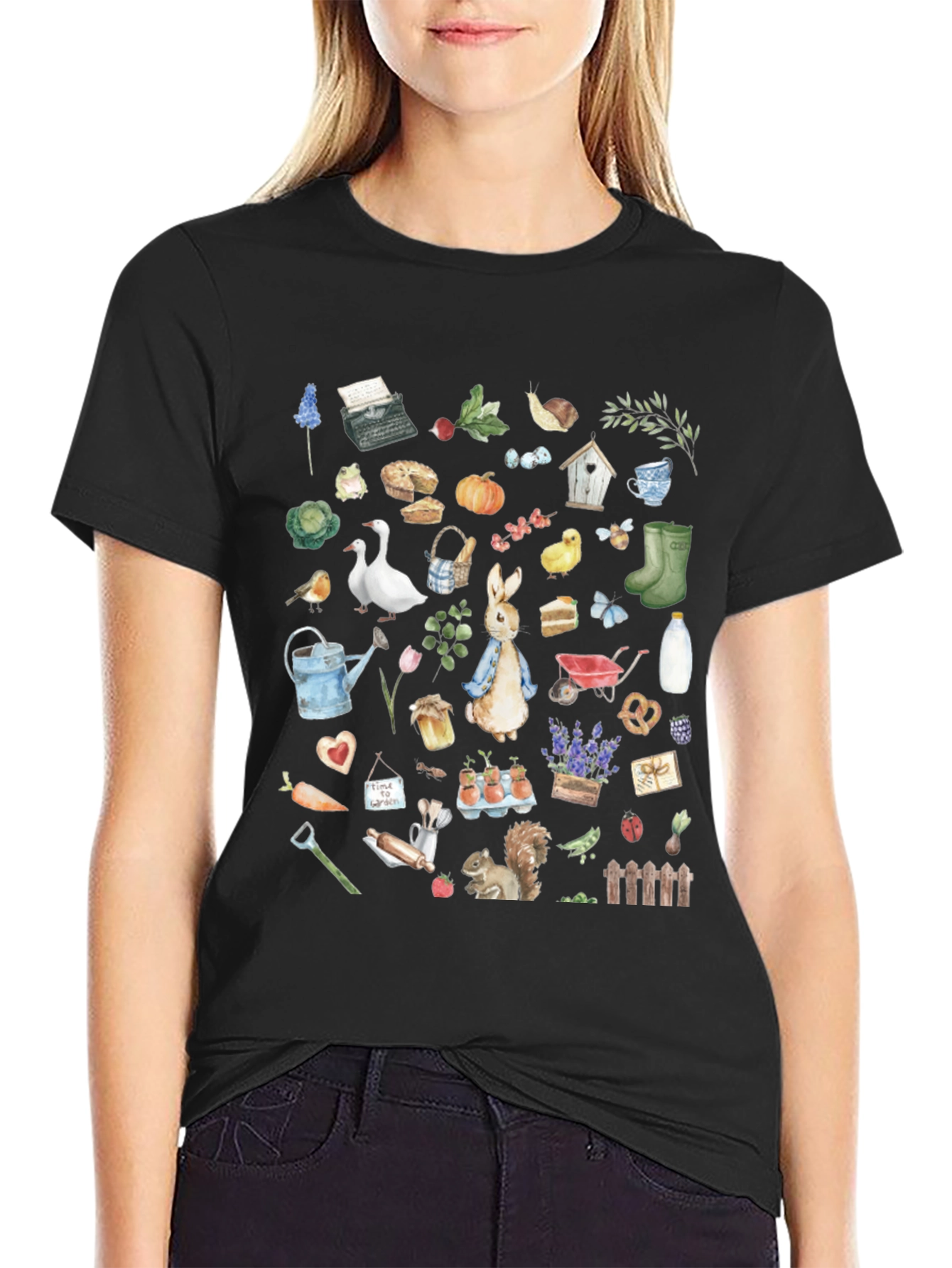 Whimsical Garden Print T-Shirt