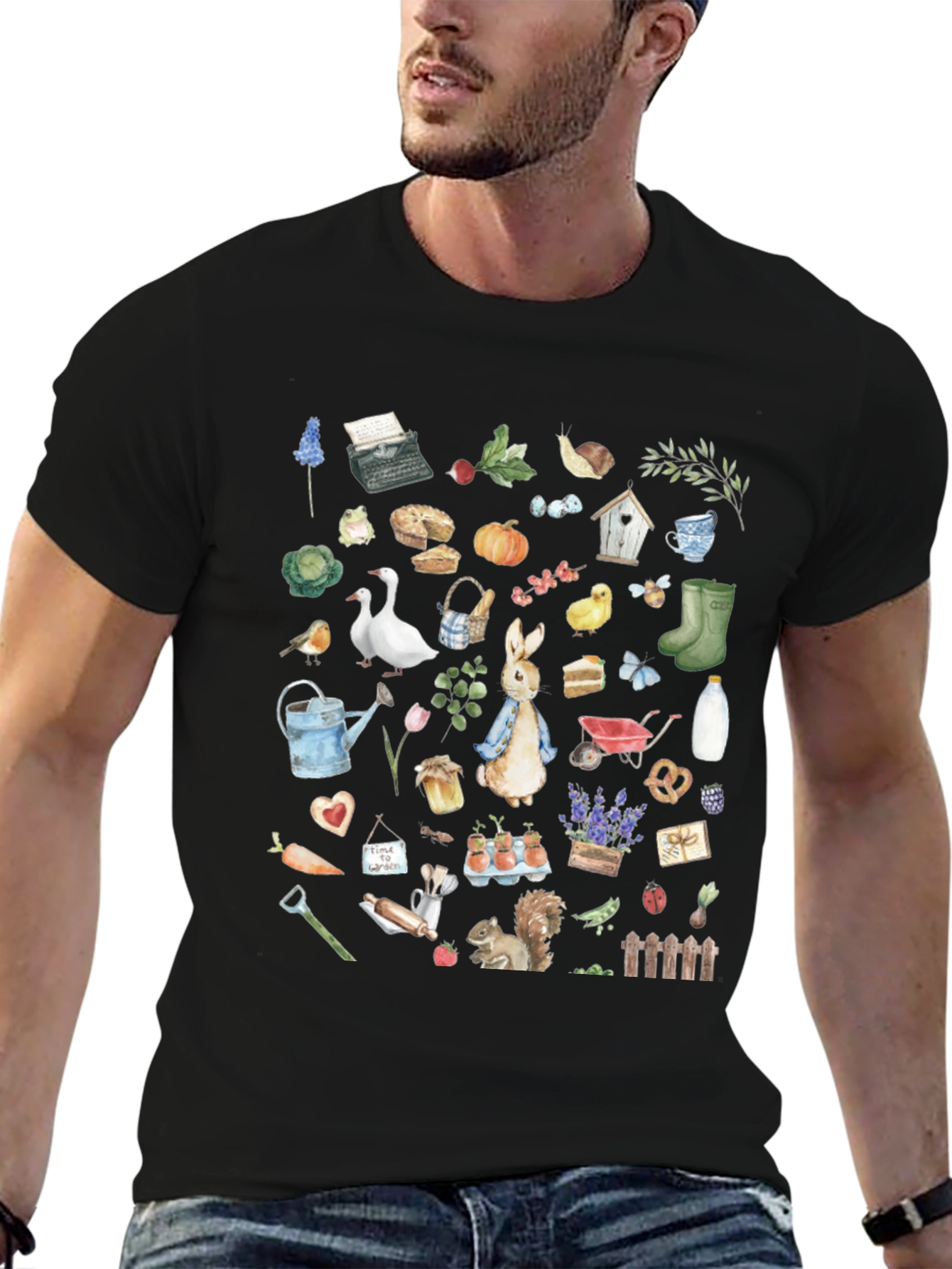 Whimsical Garden Print T-Shirt