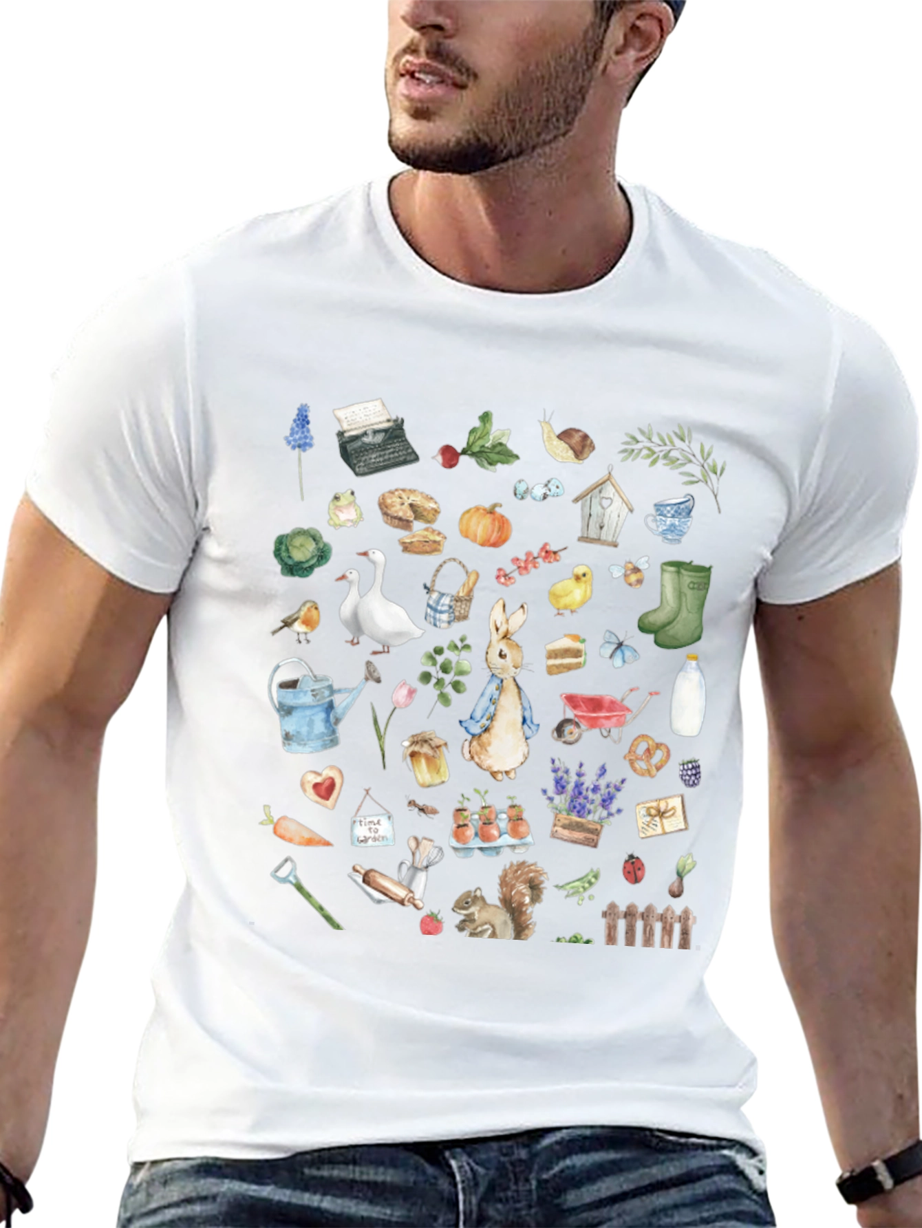 Whimsical Garden Print T-Shirt