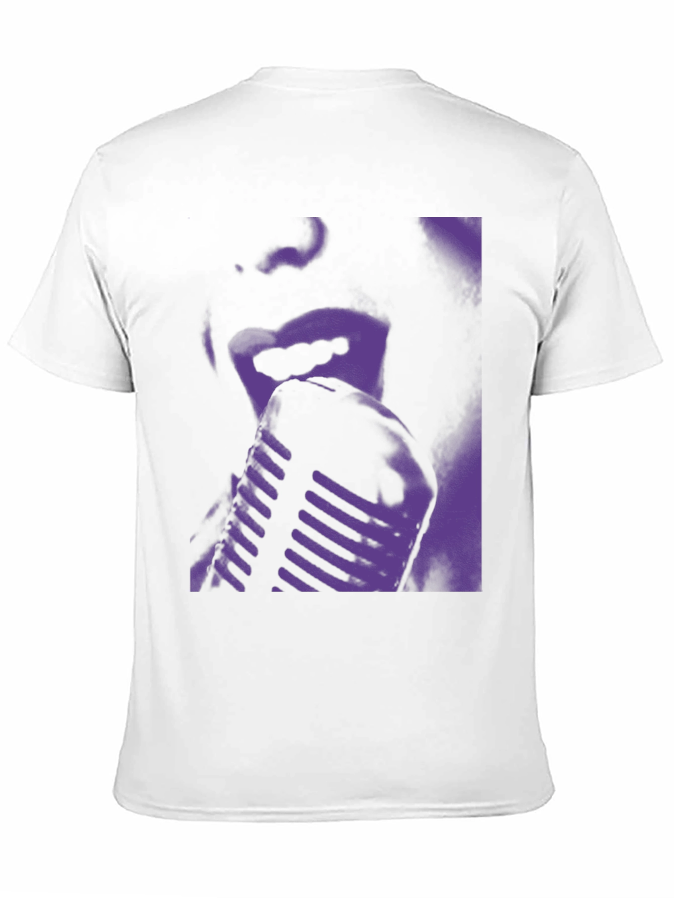 Retro Purple Microphone Graphic T-Shirt