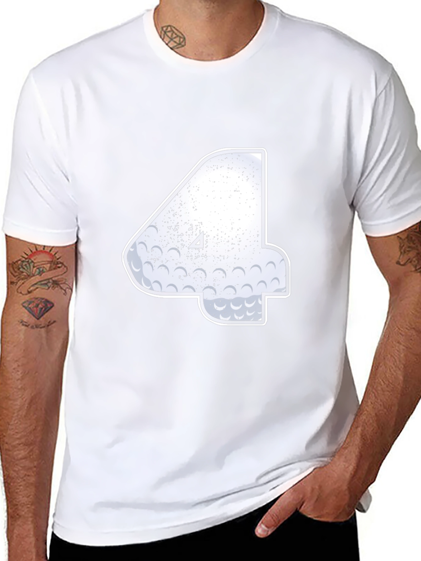 Golf Ball Number 4 T-Shirt - Unique Golfer Tee