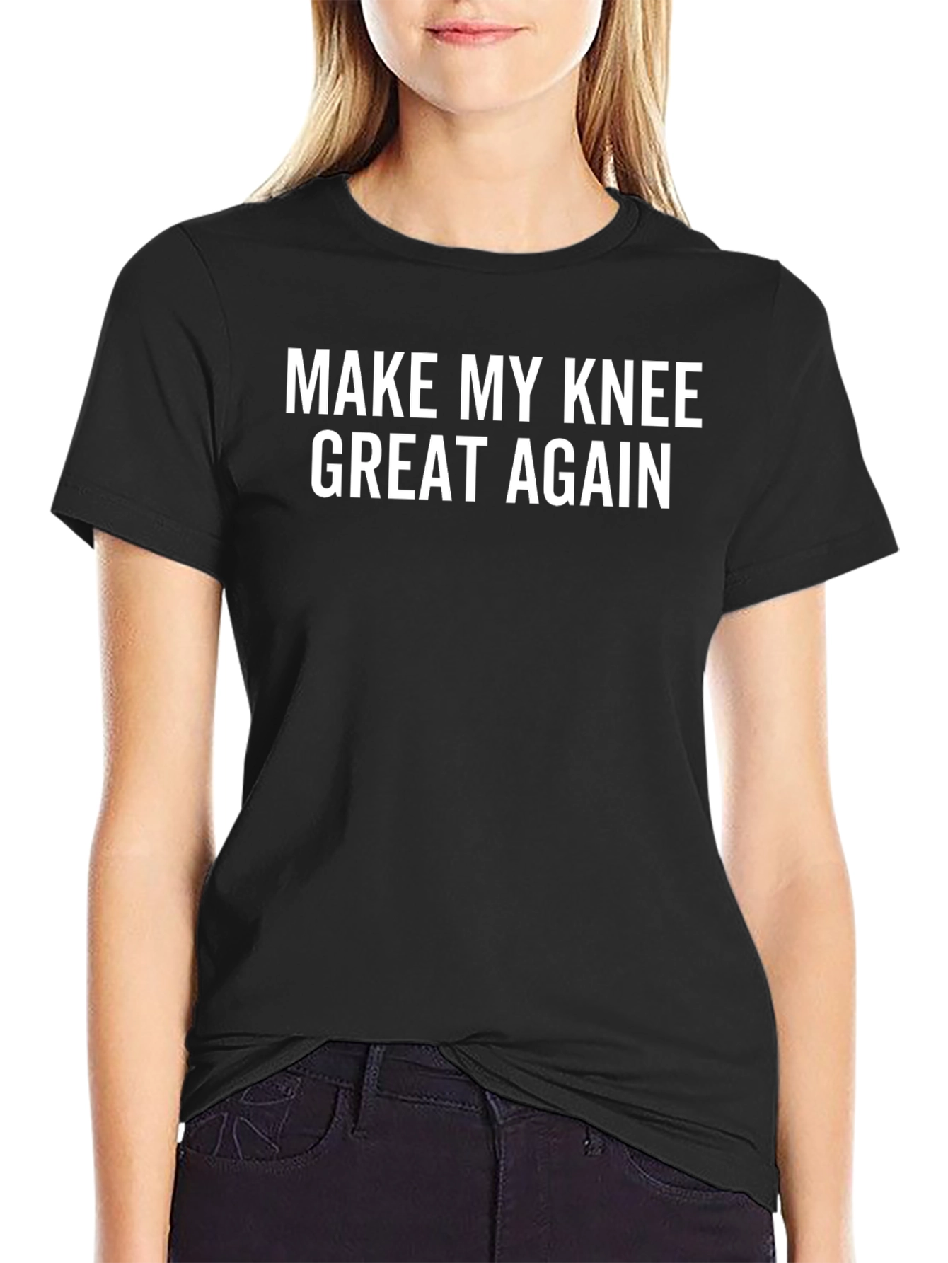 Make My Knee Great Again Black T-Shirt