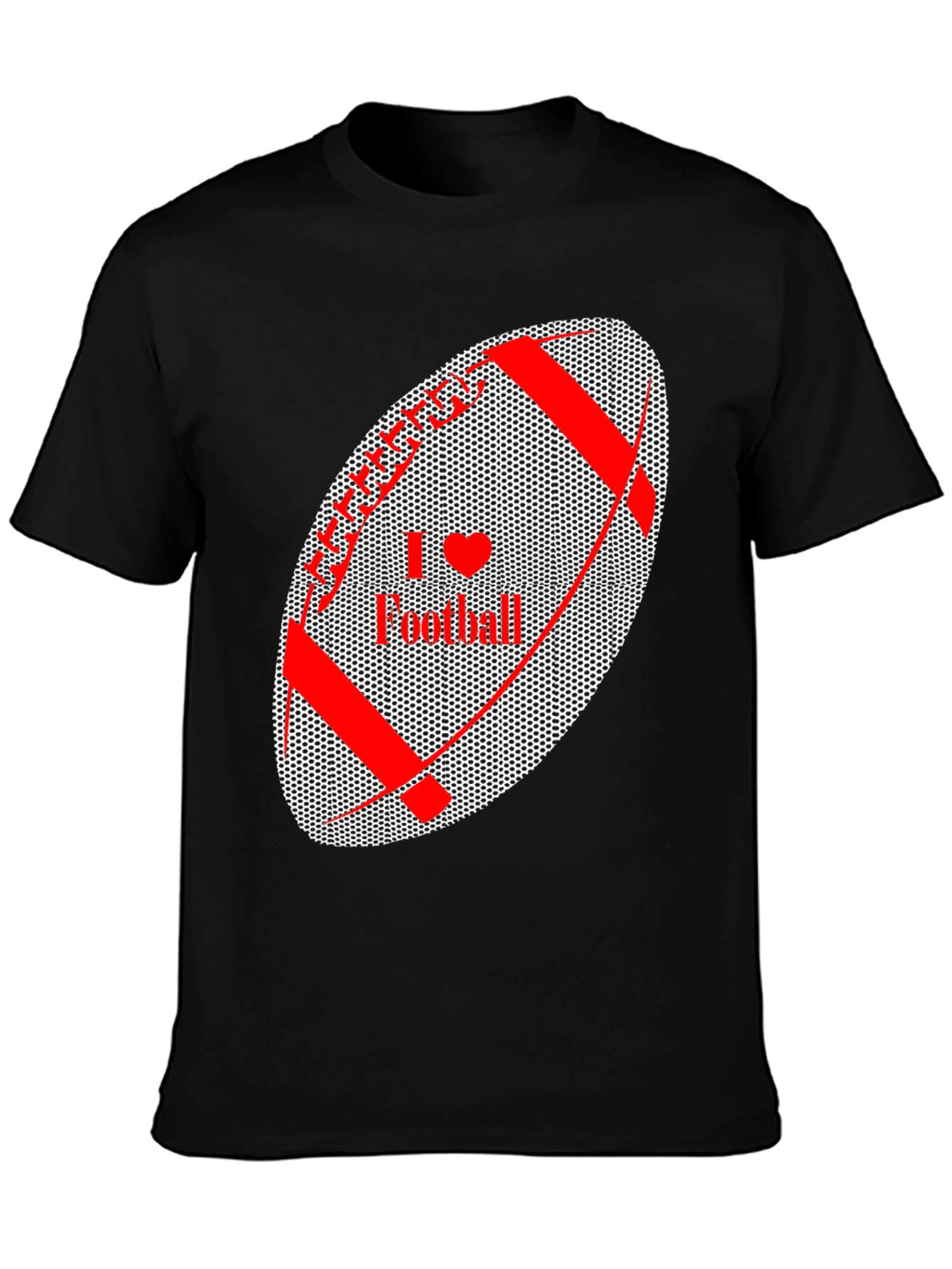 I Love Football Graphic Tee - Black