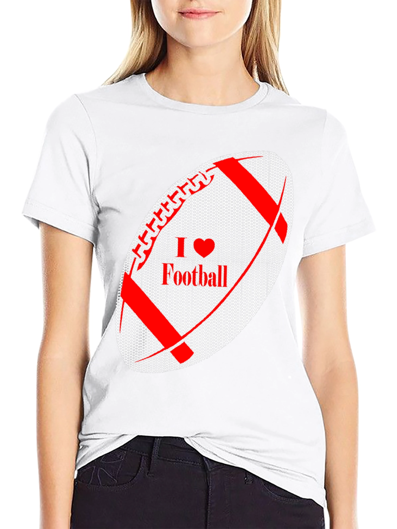 I Love Football Graphic Tee - Black