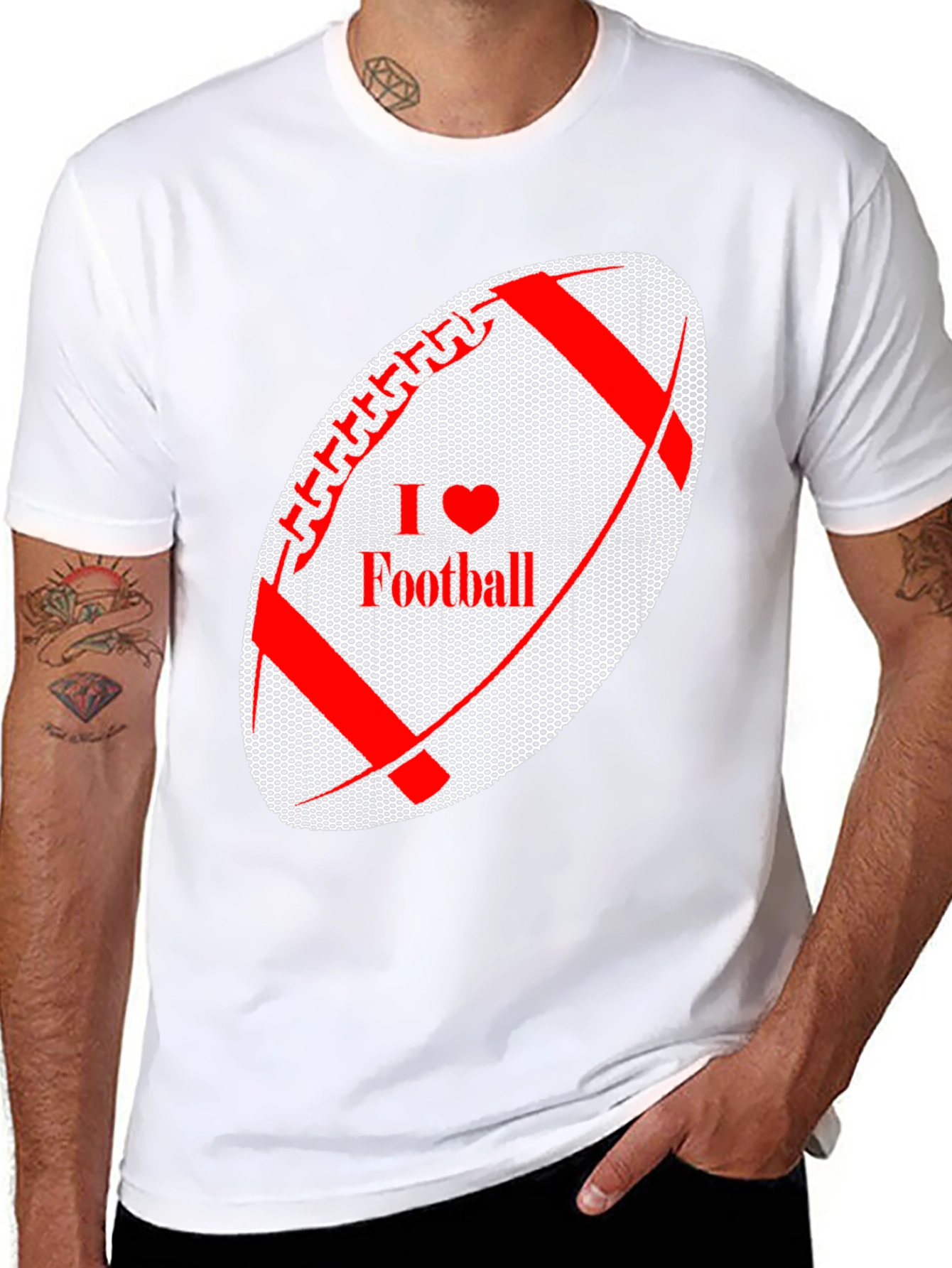 I Love Football Graphic Tee - Black