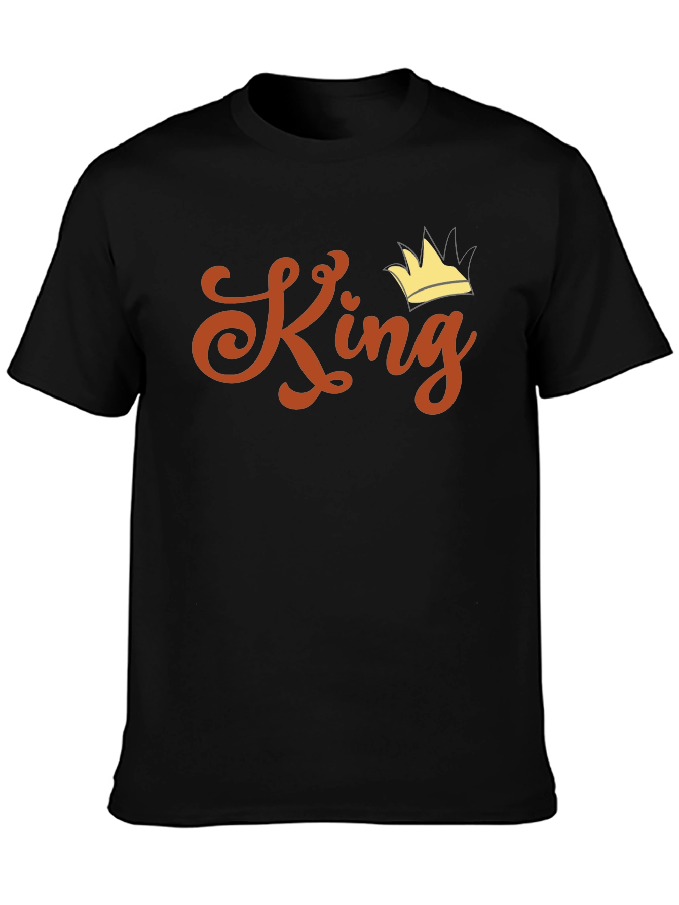 King Crown Graphic Print Black T-Shirt