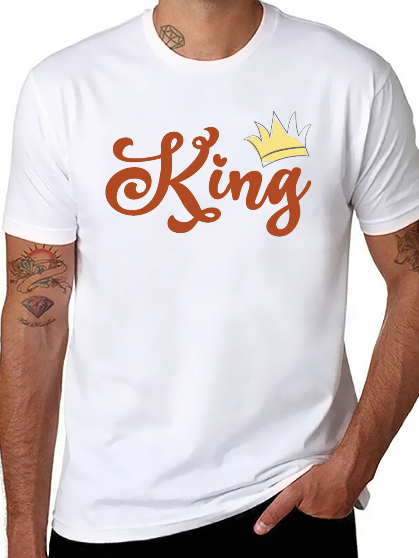 King Crown Graphic Print Black T-Shirt