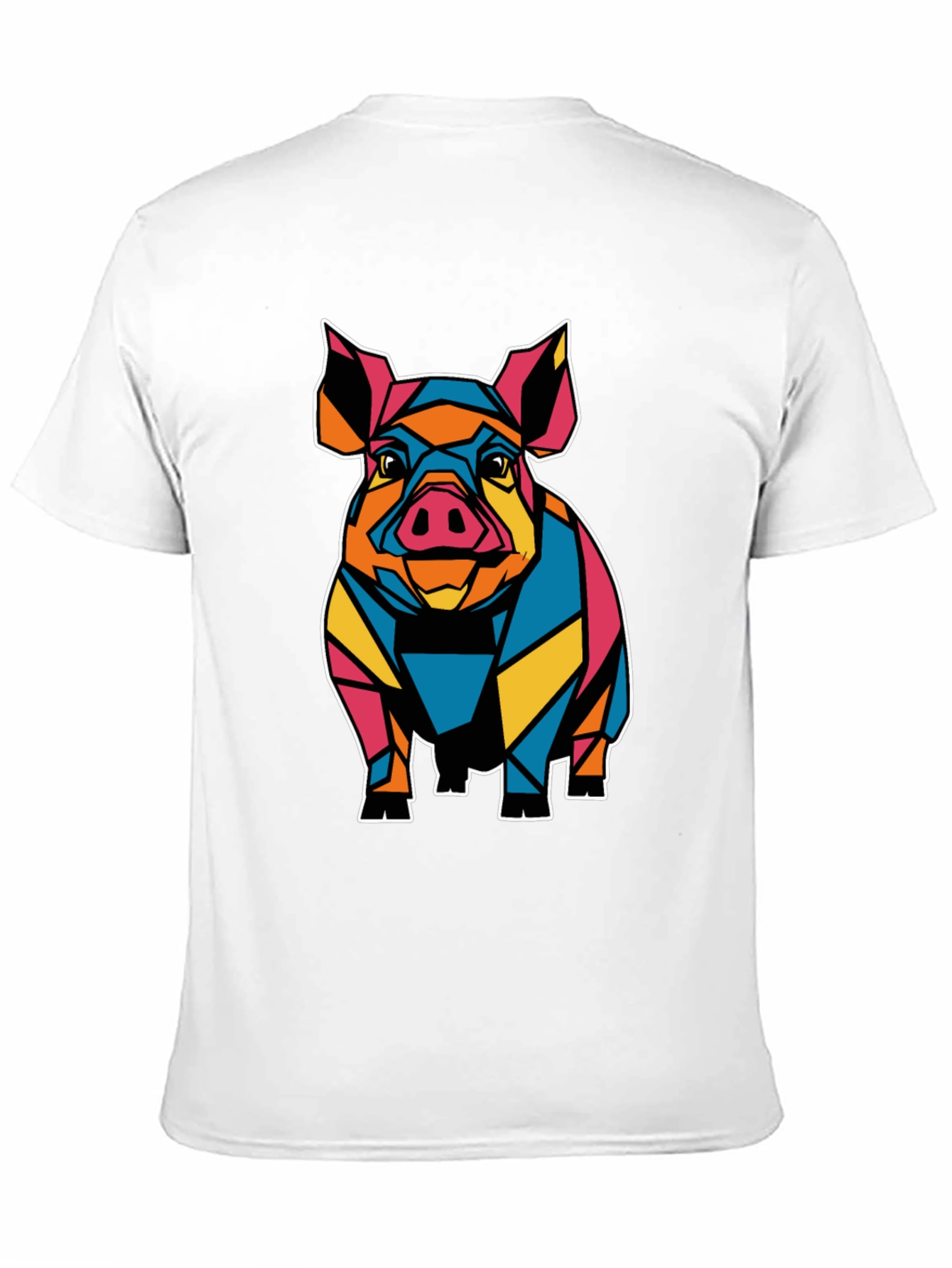 Geometric Pig Graphic Tee - Mens Black T-Shirt