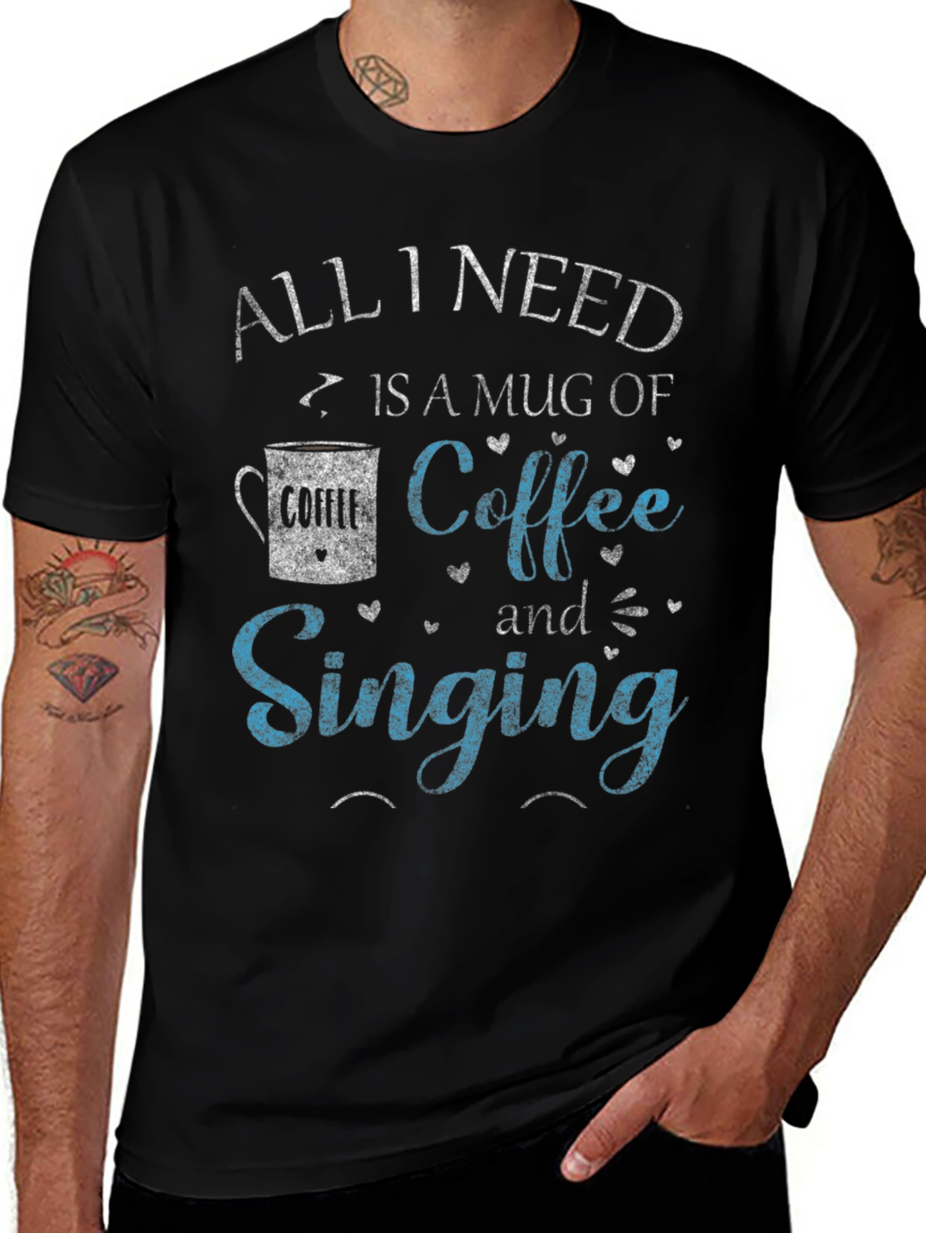 Coffee & Singing T-Shirt - All I Need Design