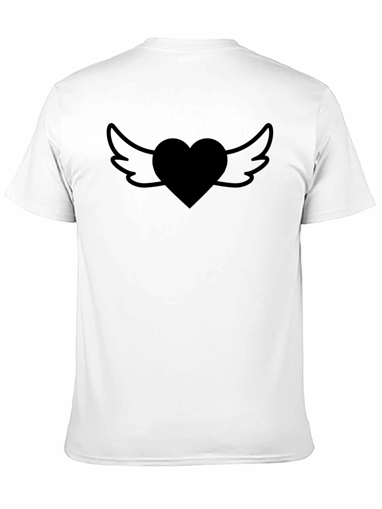 Heart Wings Graphic Tee - Casual Black T-Shirt