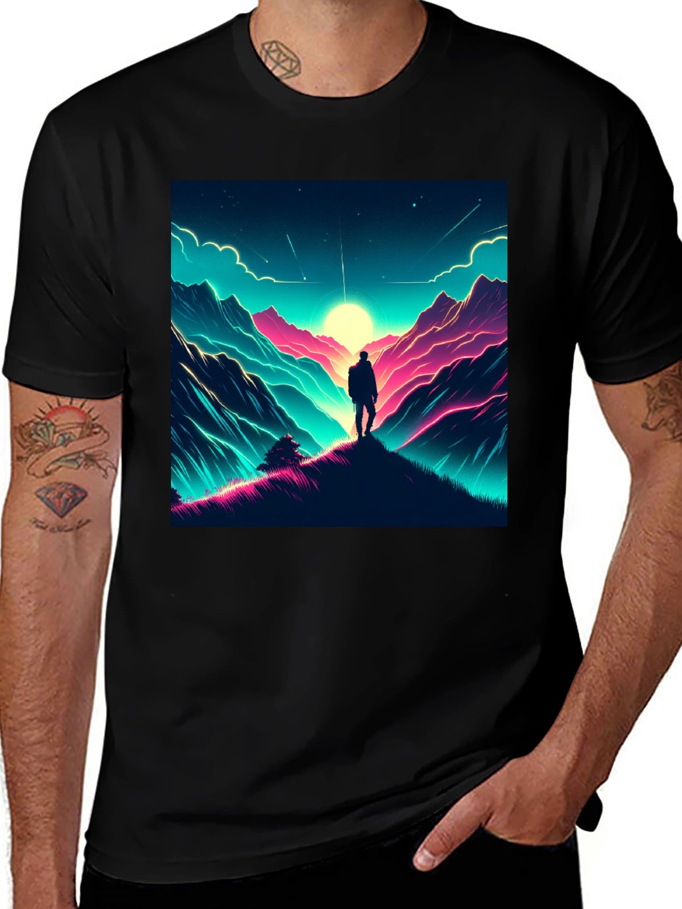 Neon Mountains Graphic Tee