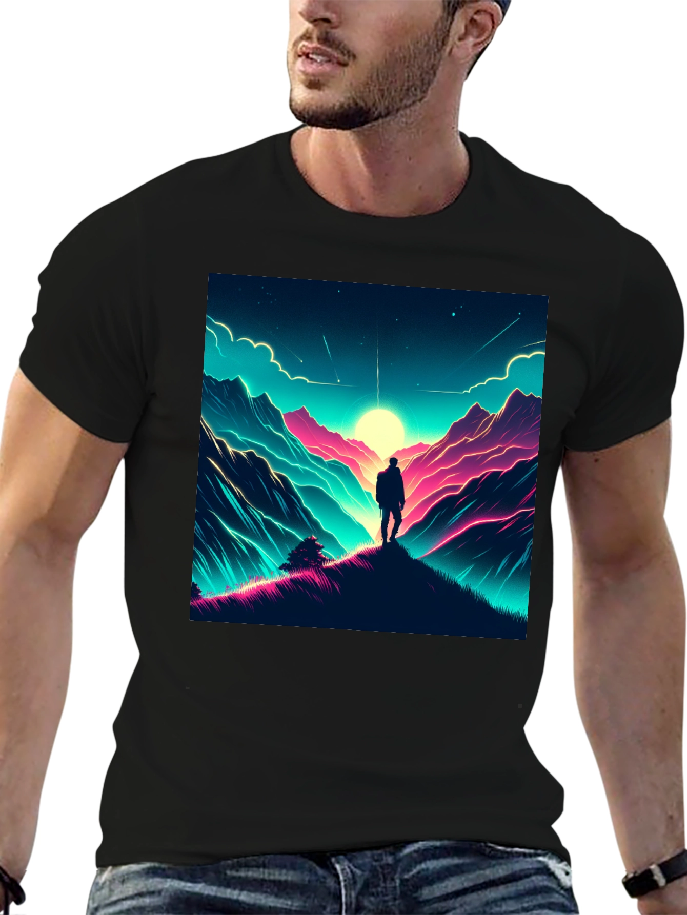 Neon Mountains Graphic Tee