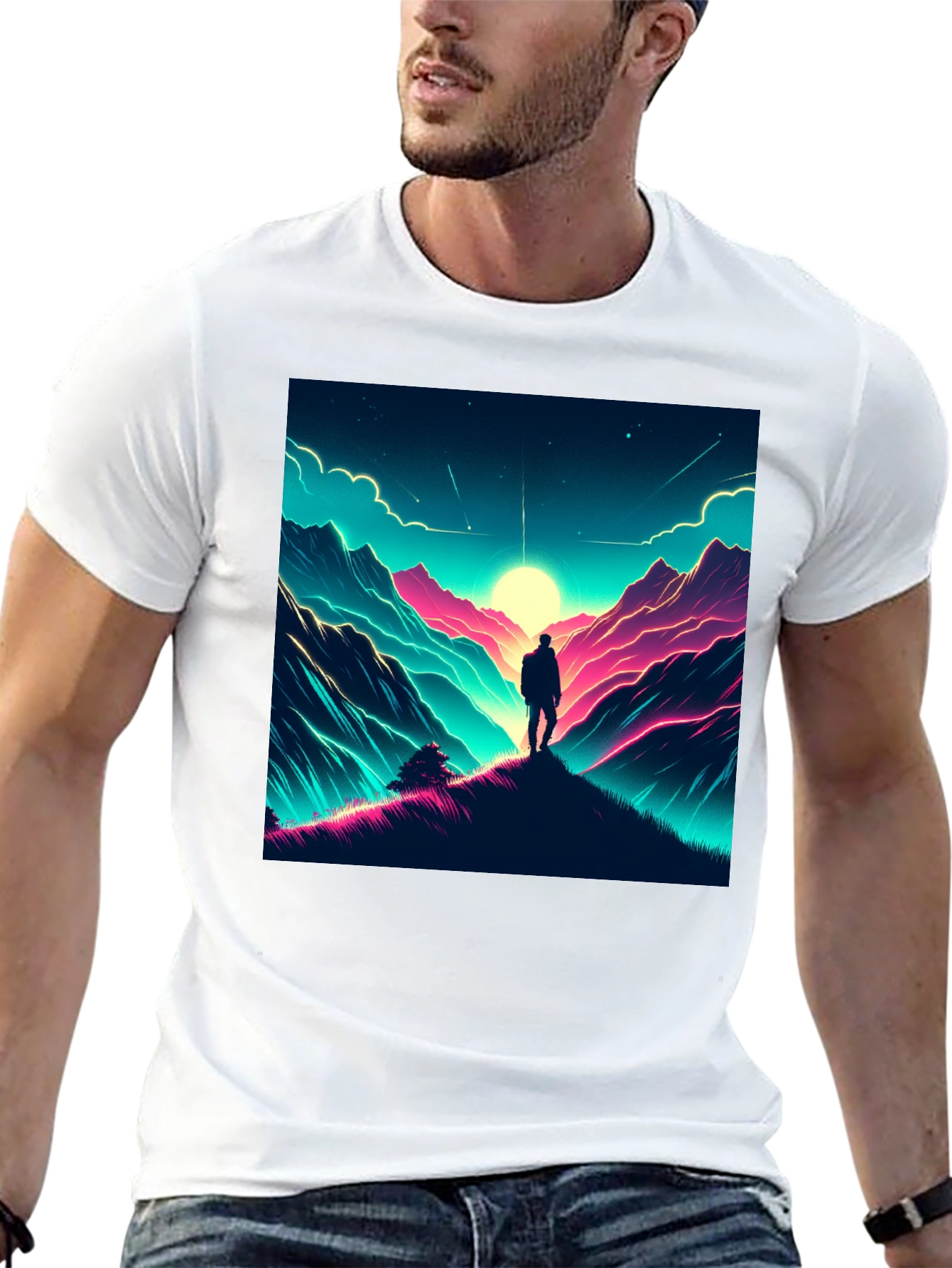 Neon Mountains Graphic Tee