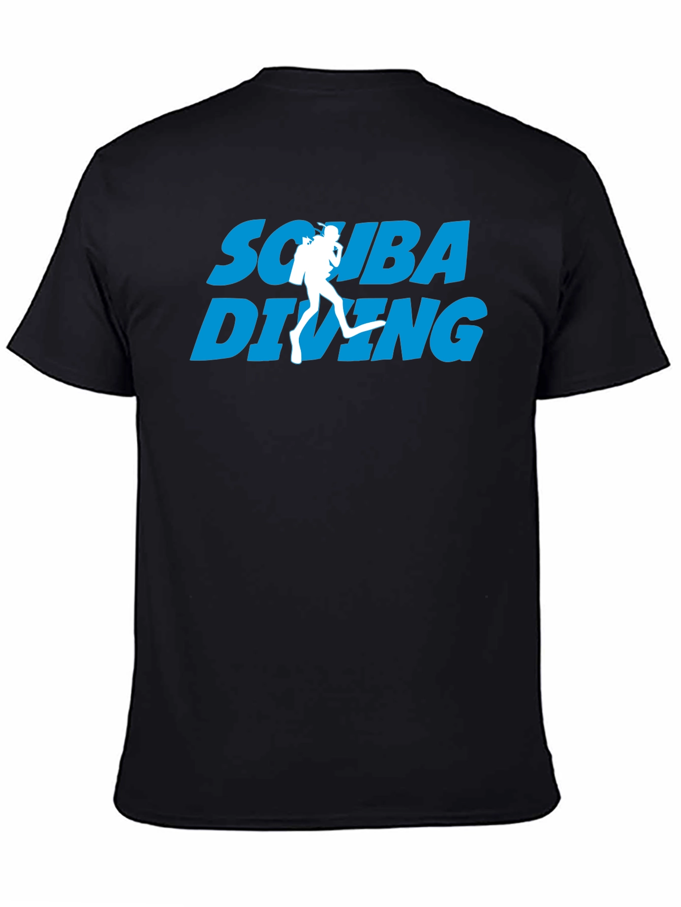 Scuba Diving Graphic Print Black T-Shirt