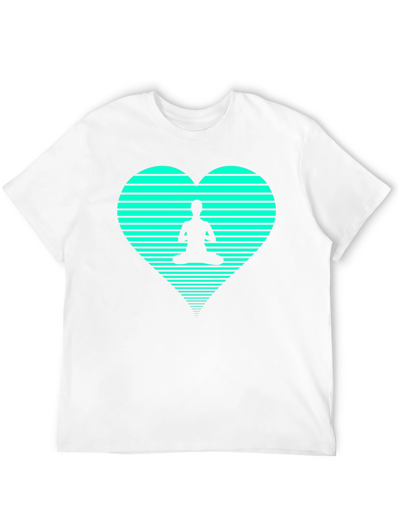 Yoga Heart Graphic Tee - Black Cotton T-Shirt