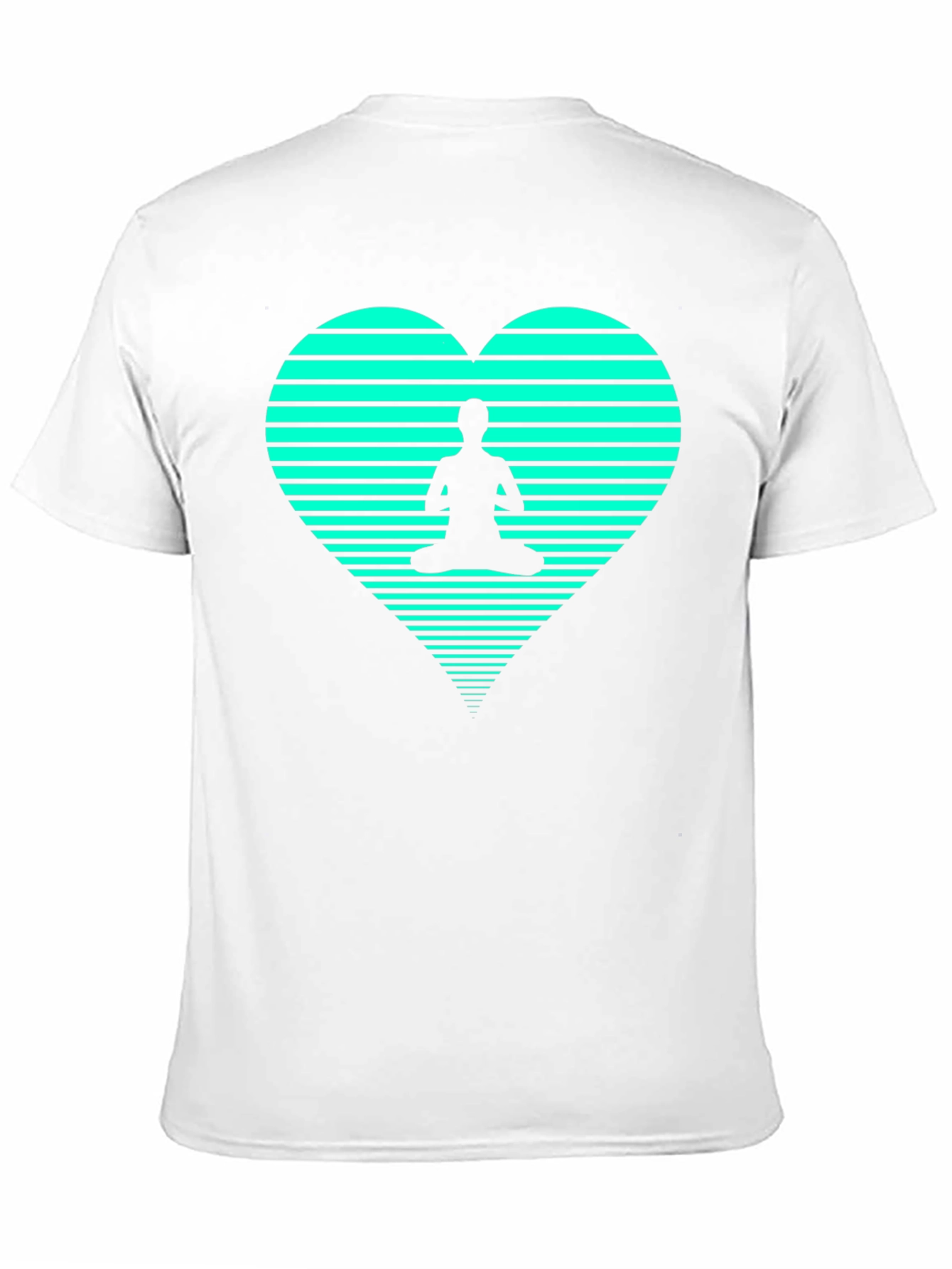 Yoga Heart Graphic Tee - Black Cotton T-Shirt