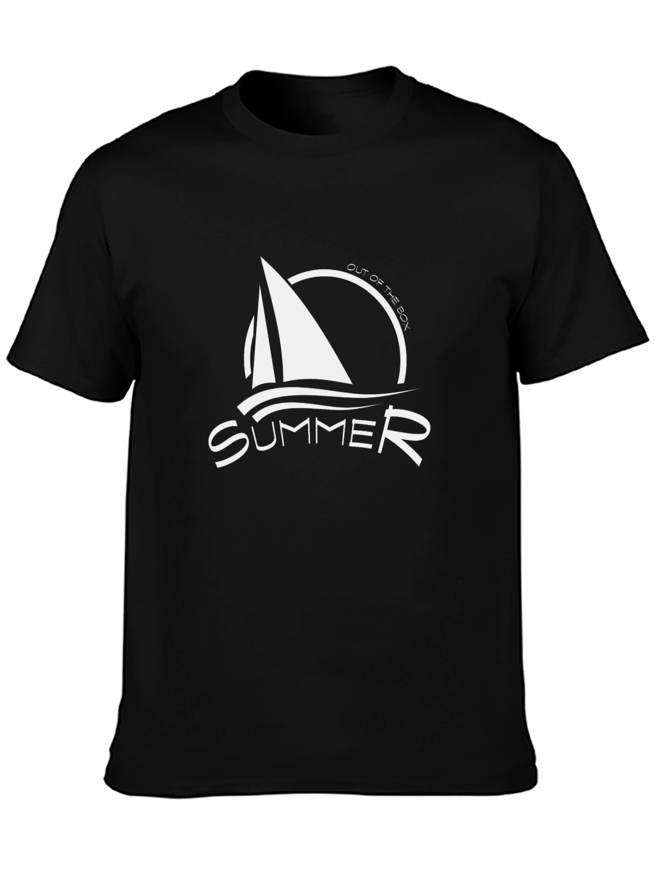 Summer Sailboat Graphic Tee - Black