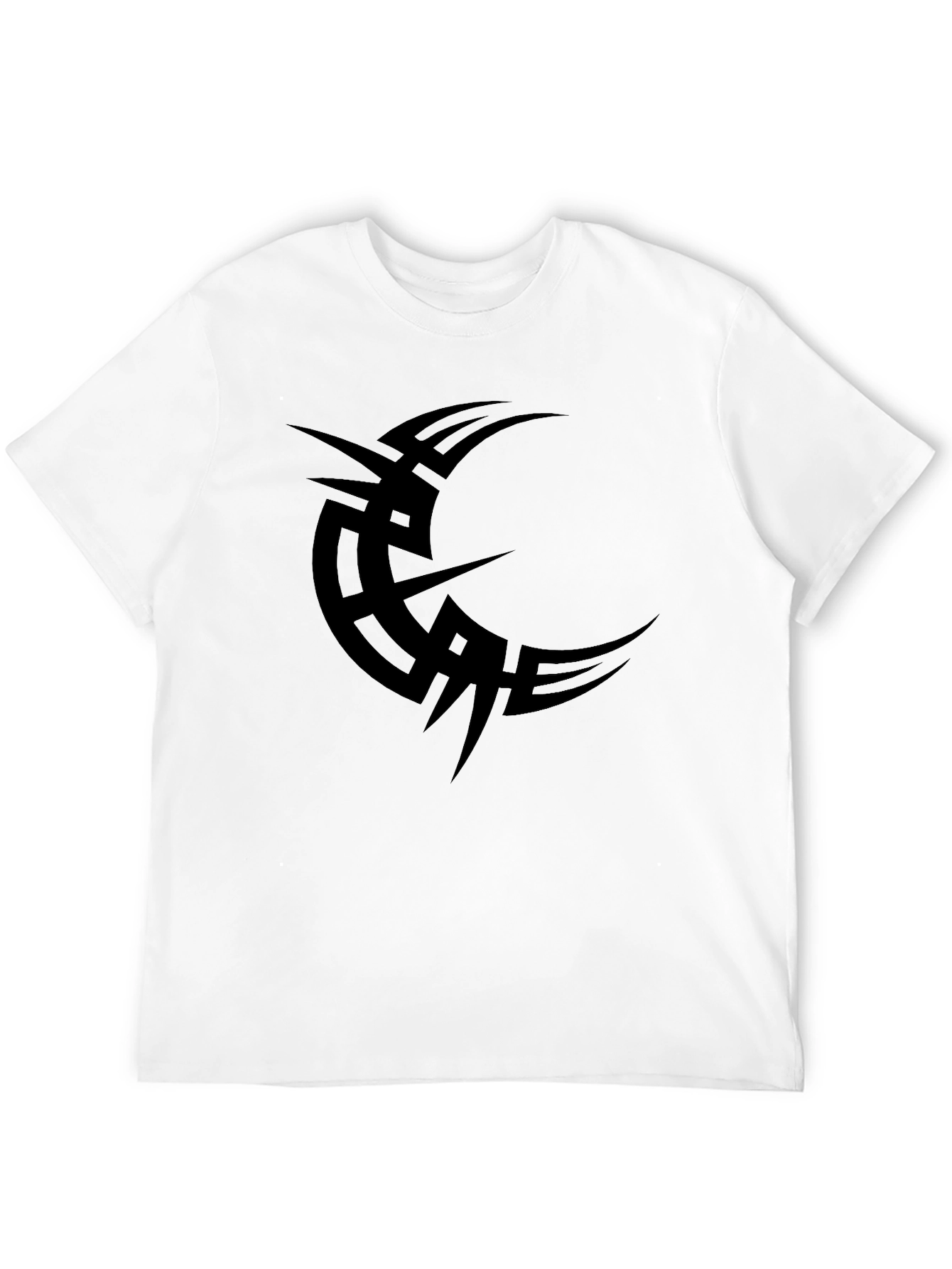 Tribal Crescent Moon Black T-Shirt