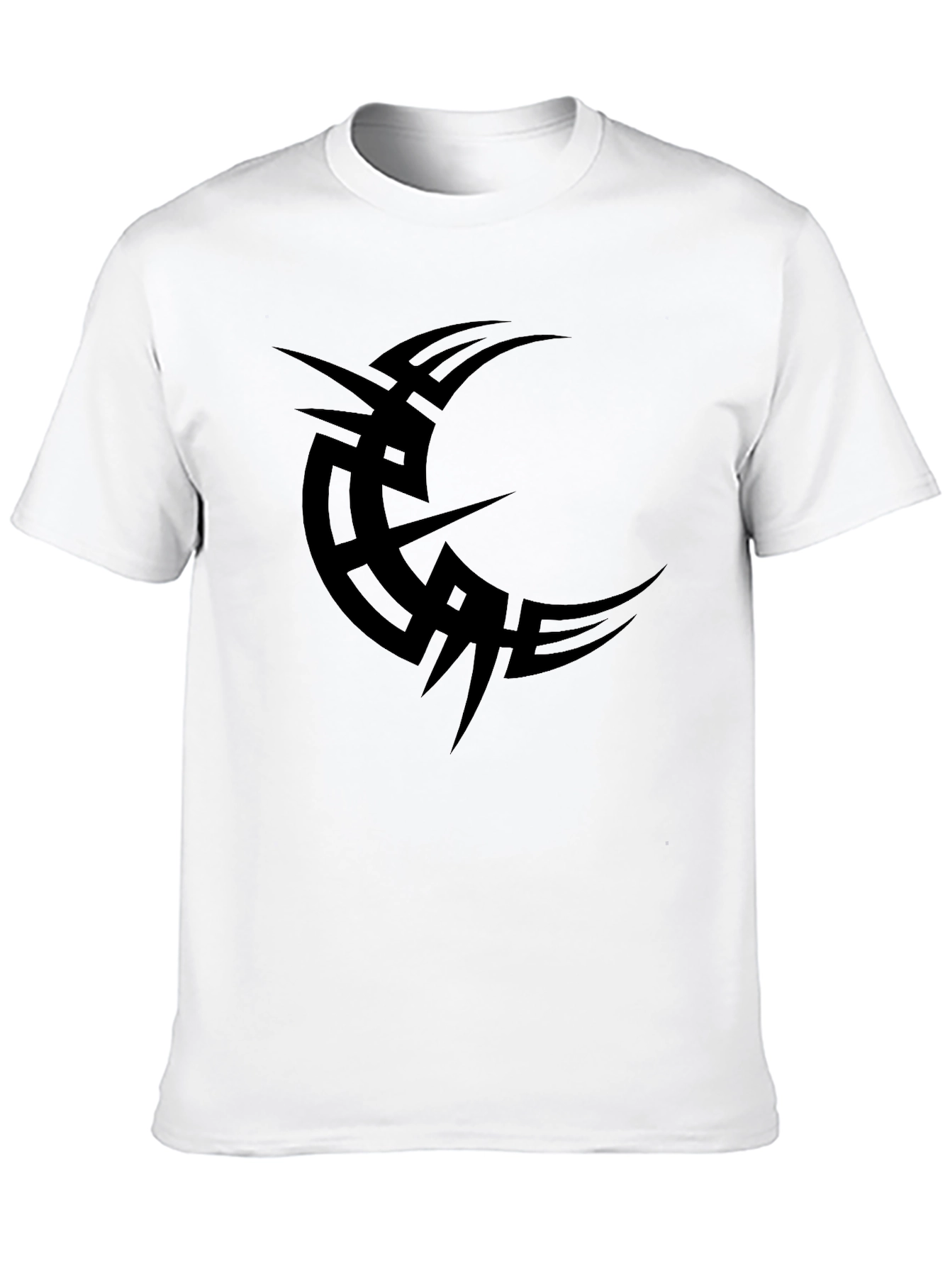 Tribal Crescent Moon Black T-Shirt