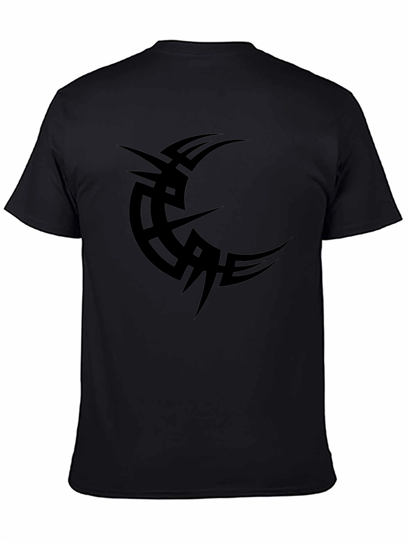 Tribal Crescent Moon Black T-Shirt