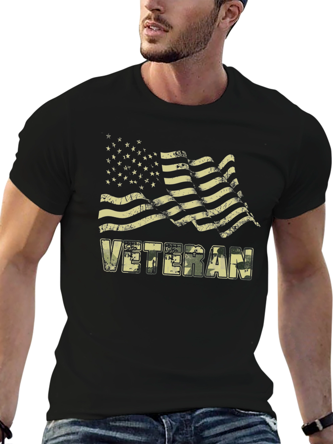 Veteran American Flag Graphic T-Shirt