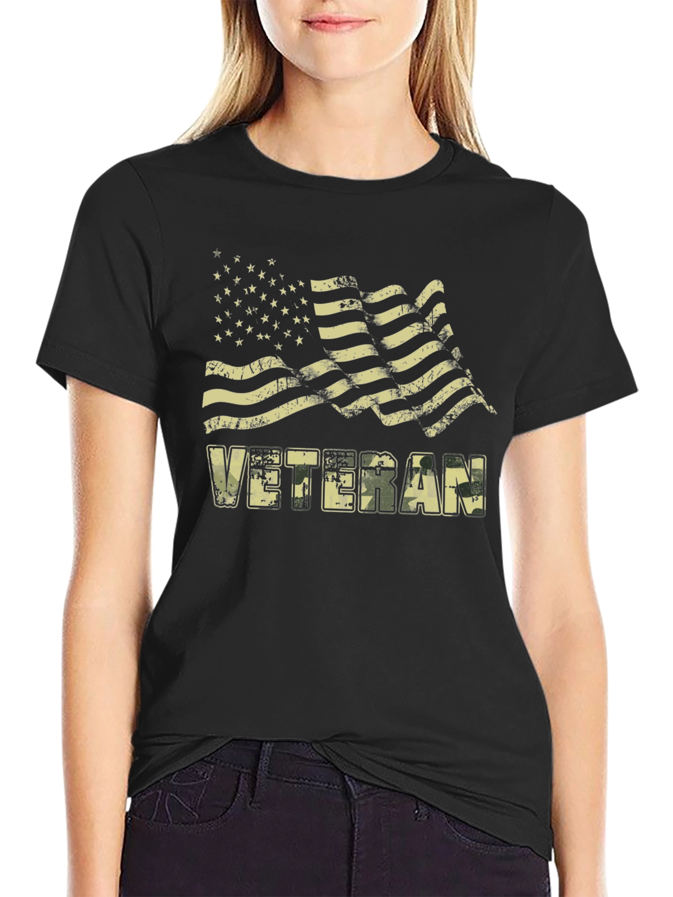 Veteran American Flag Graphic T-Shirt