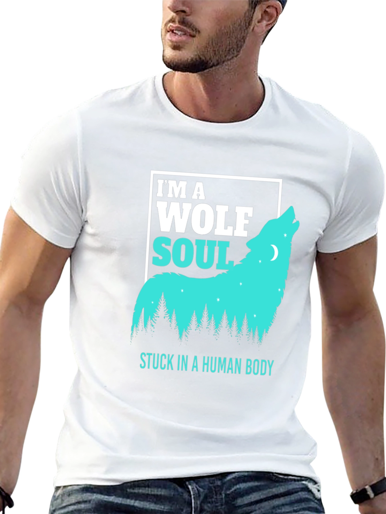Wolf Soul Human Body Graphic Tee - Black