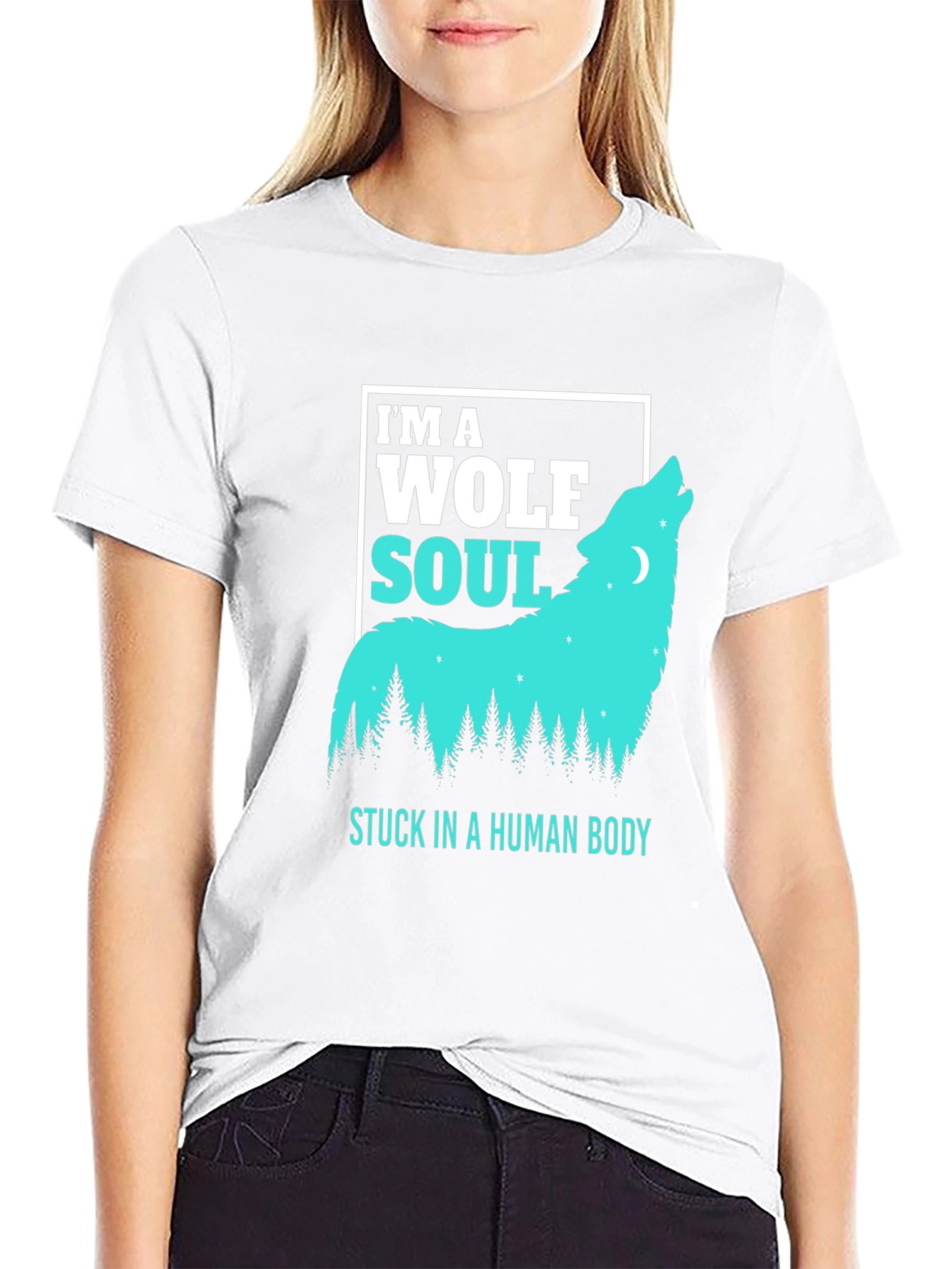 Wolf Soul Human Body Graphic Tee - Black