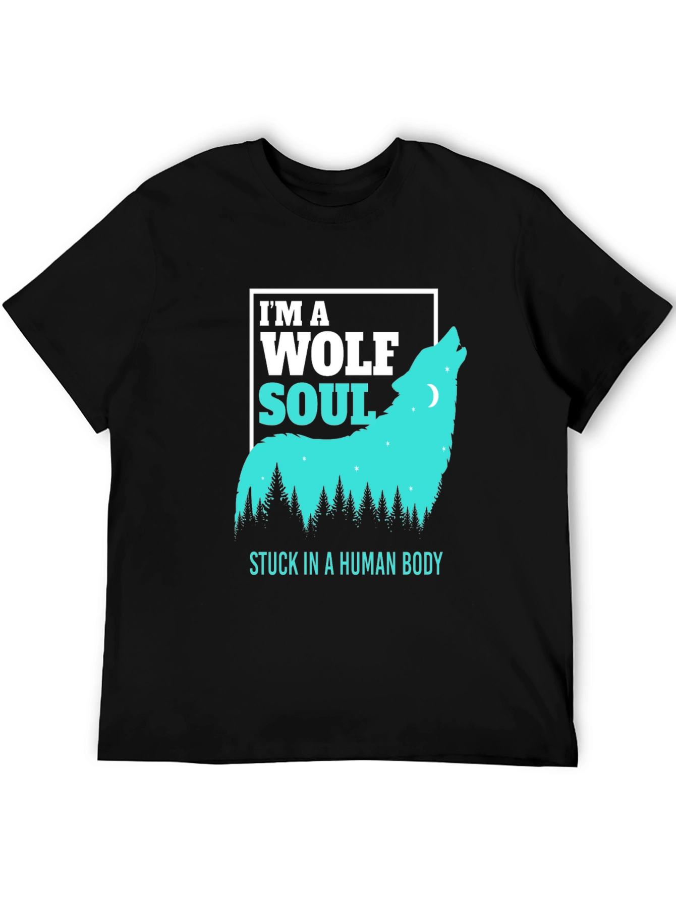 Wolf Soul Human Body Graphic Tee - Black
