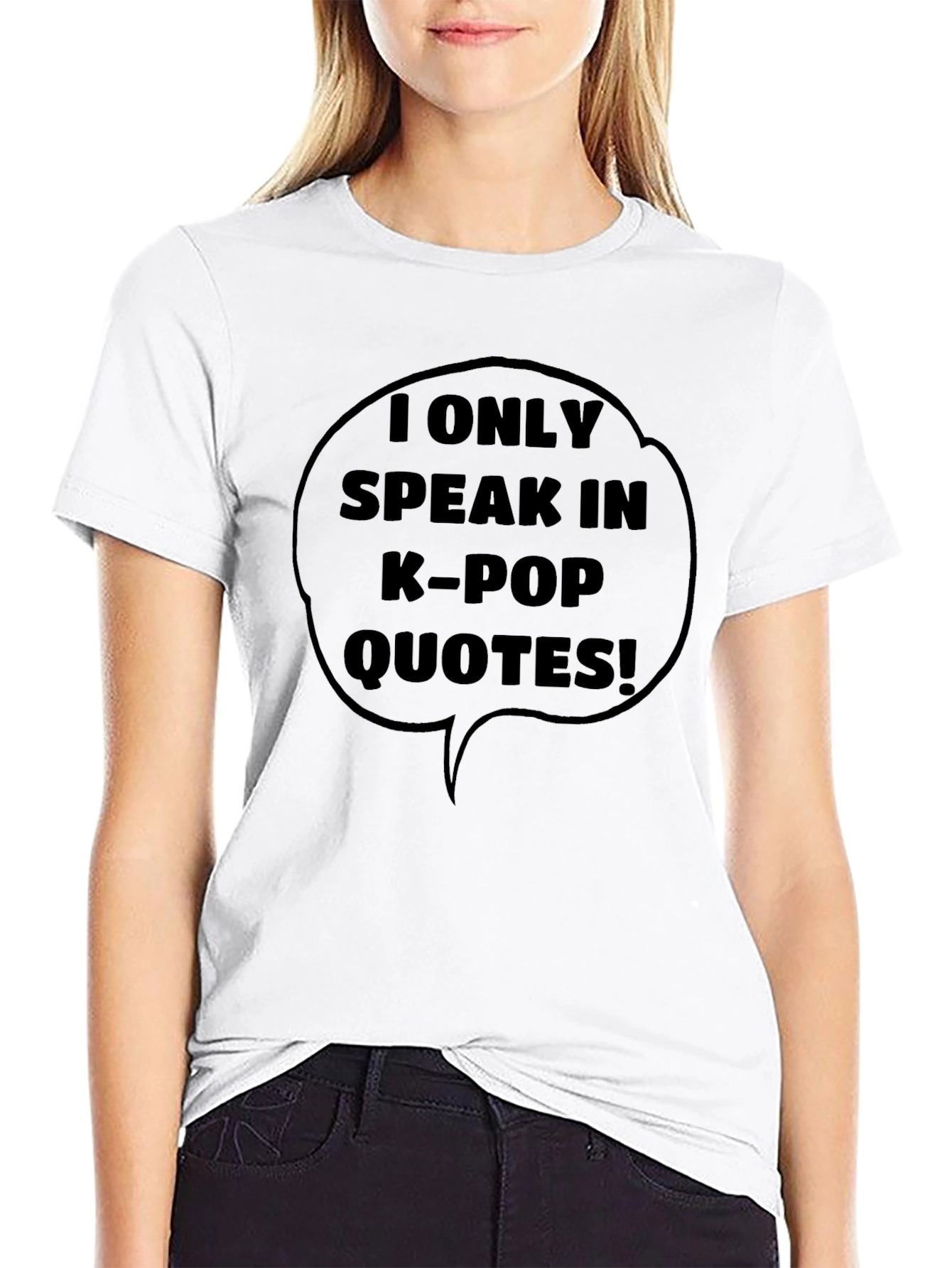K-Pop Quotes Black T-Shirt