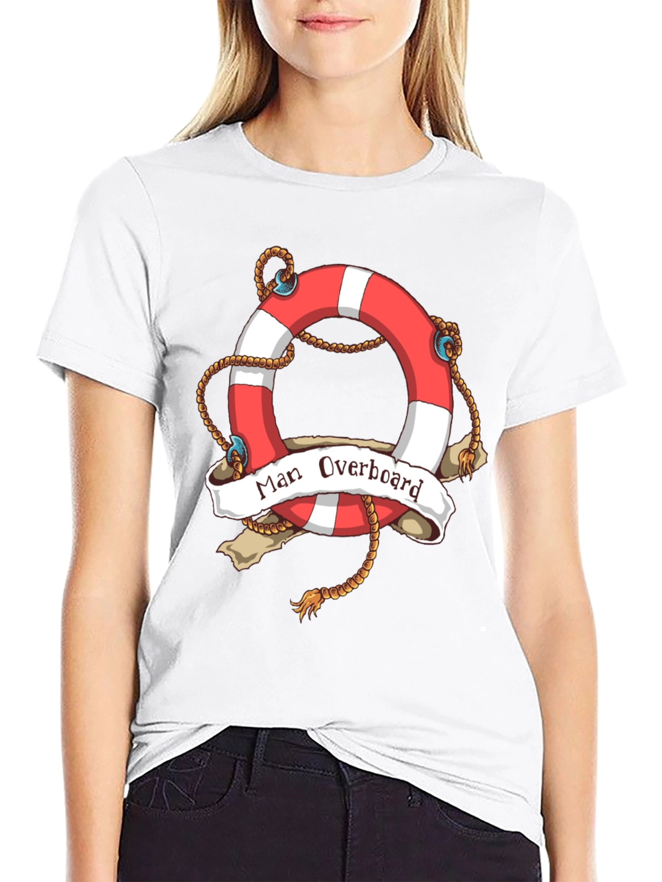 Man Overboard Life Ring Graphic T-Shirt
