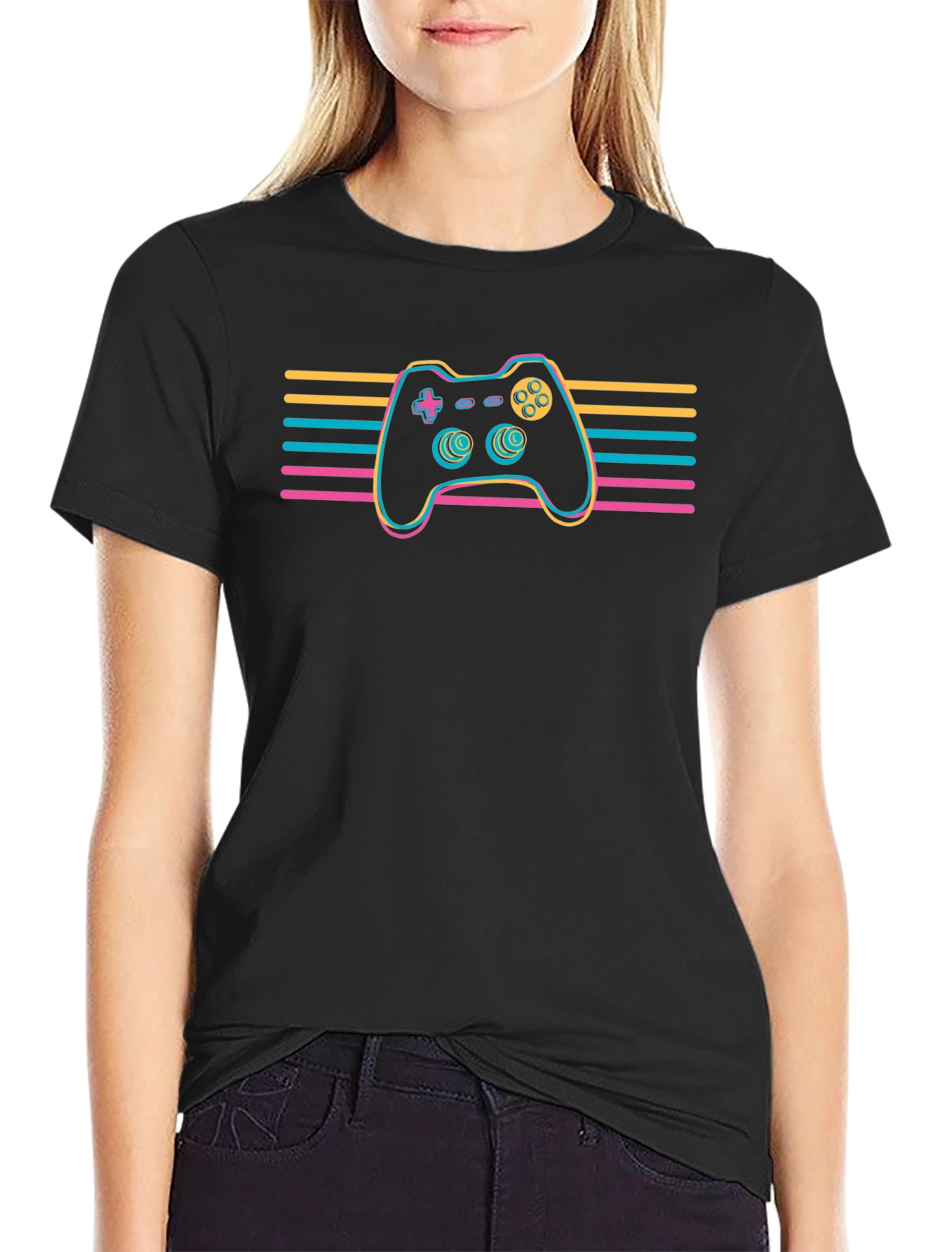 Retro Gamer T-Shirt - Neon Controller Design