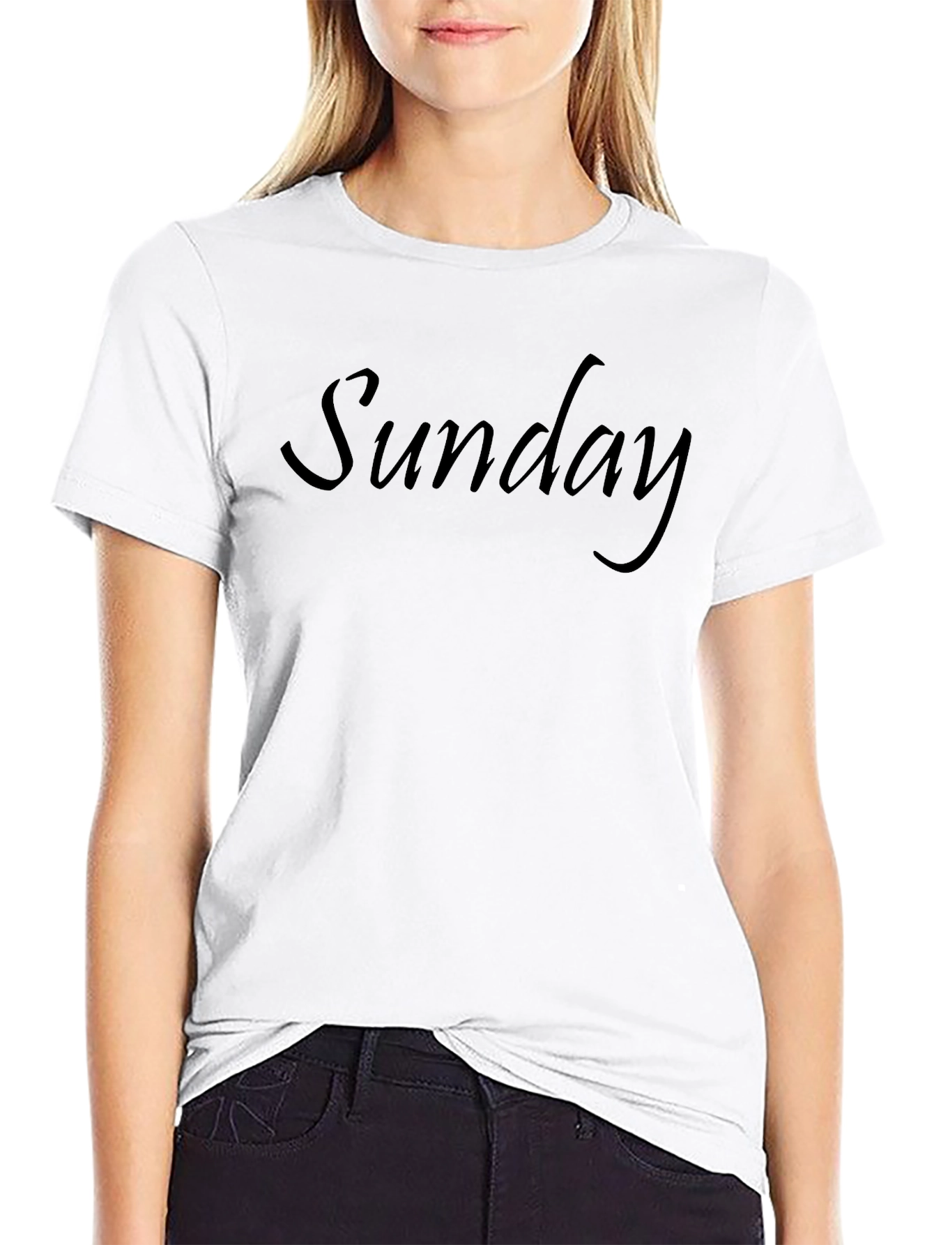 Sunday Black T-Shirt - Casual Comfort
