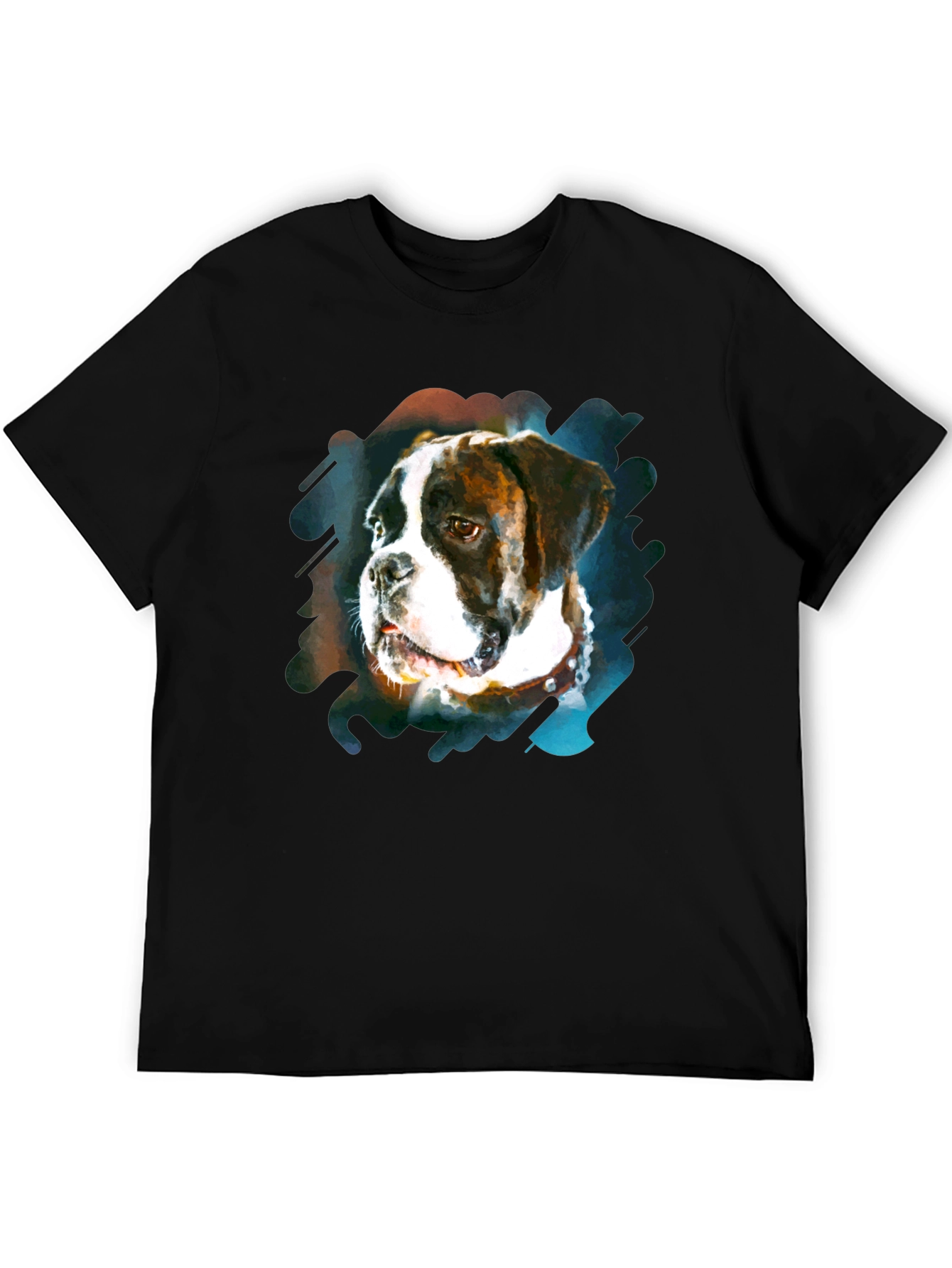 Boxer Dog Graphic Print Black T-Shirt