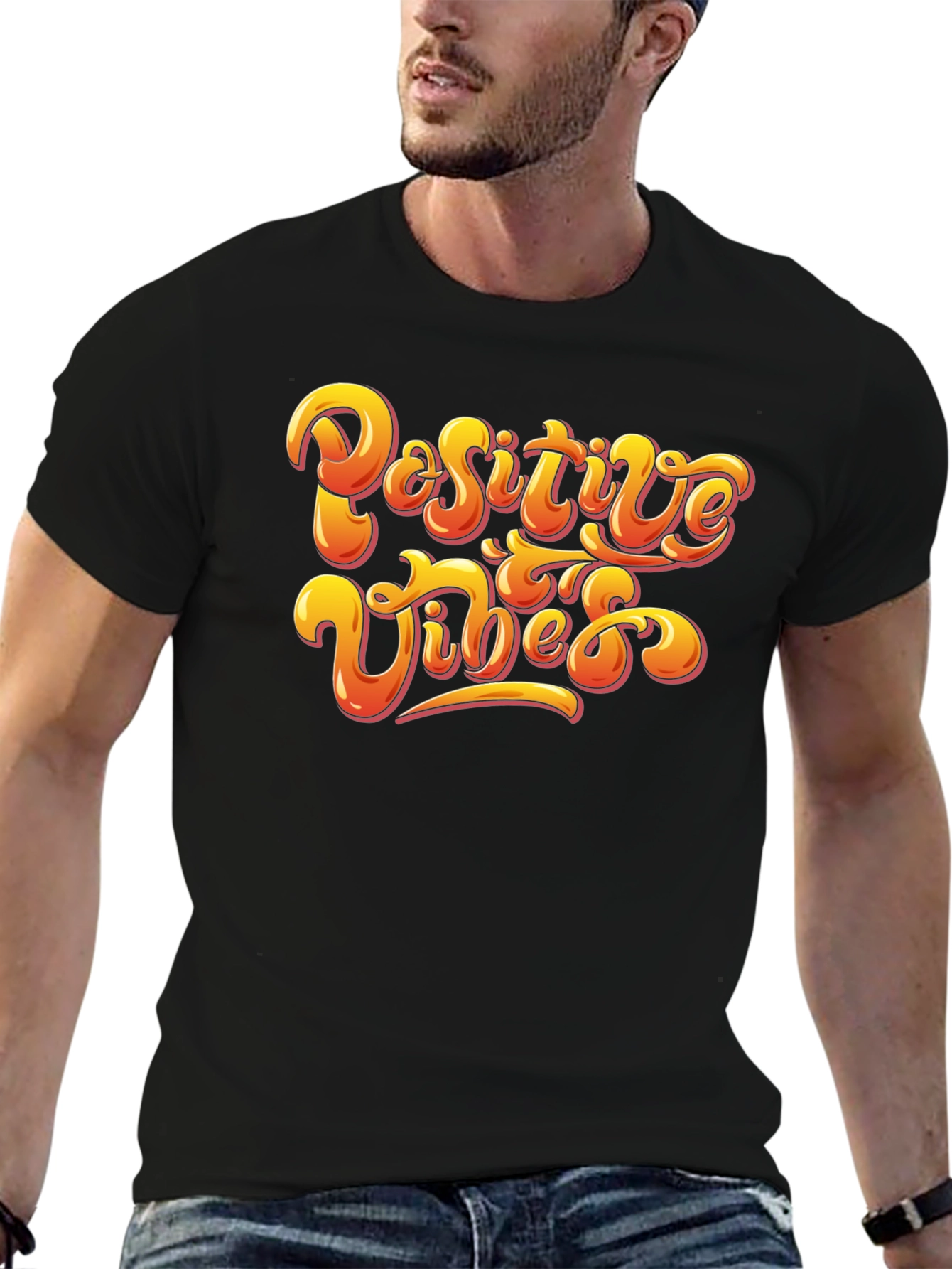 Positive Vibes Black Graphic Tee