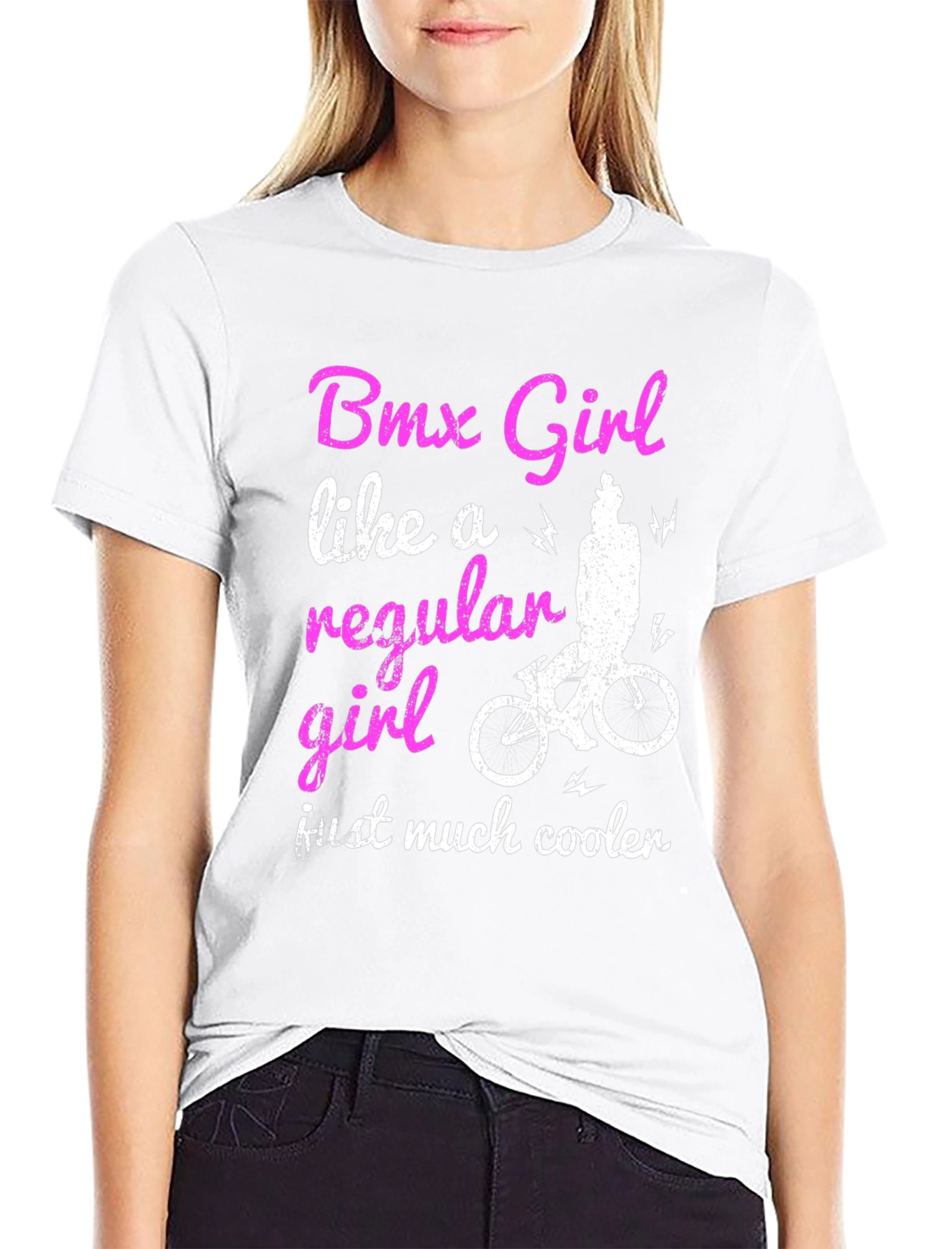BMX Girl Graphic T-Shirt - Cool Biker Tee