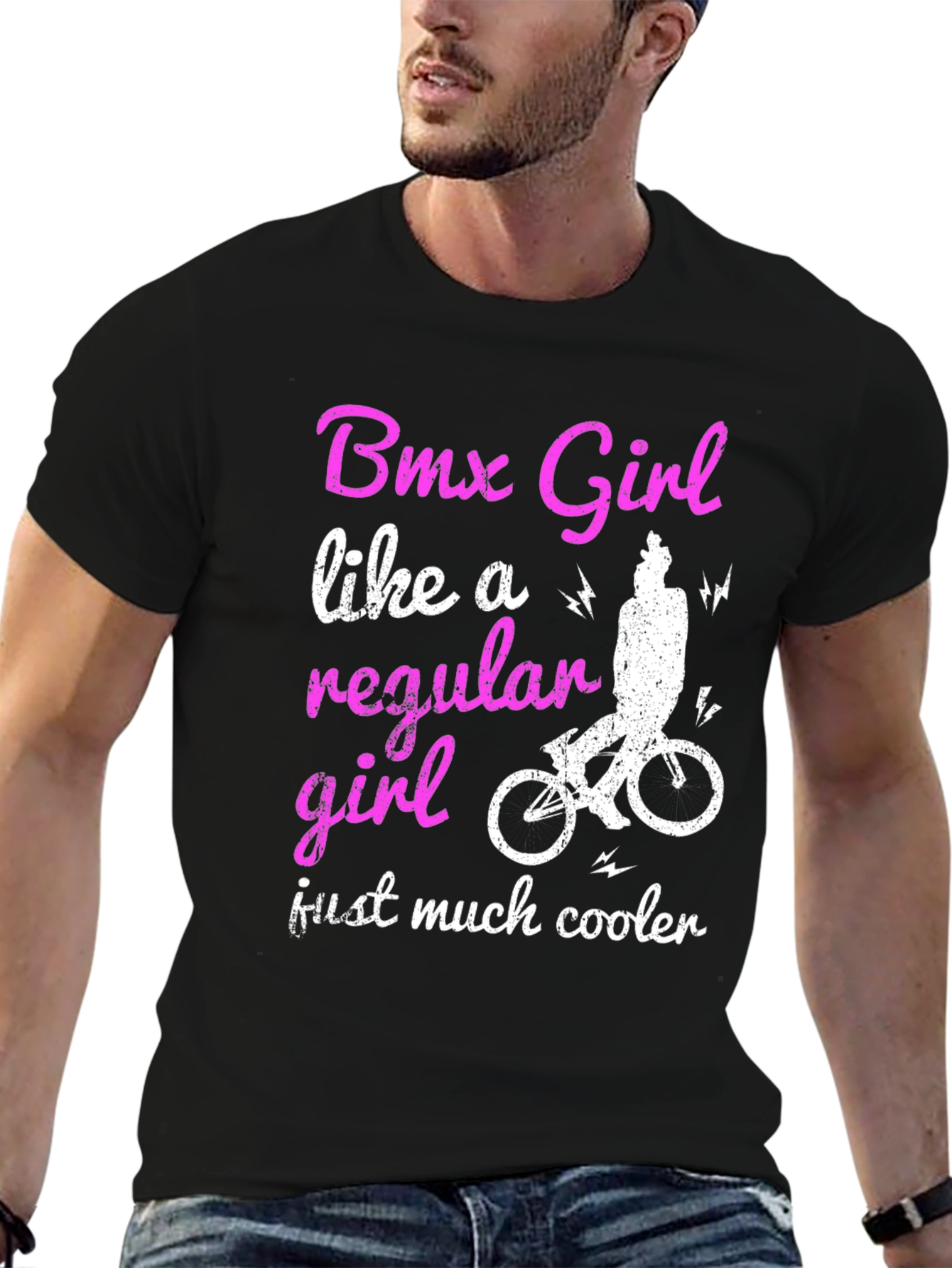 BMX Girl Graphic T-Shirt - Cool Biker Tee