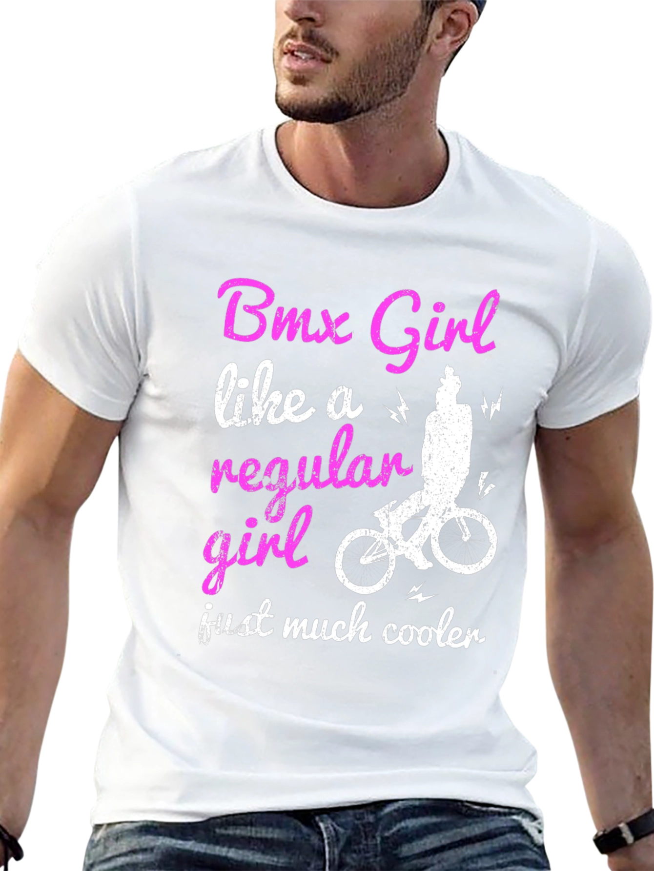BMX Girl Graphic T-Shirt - Cool Biker Tee
