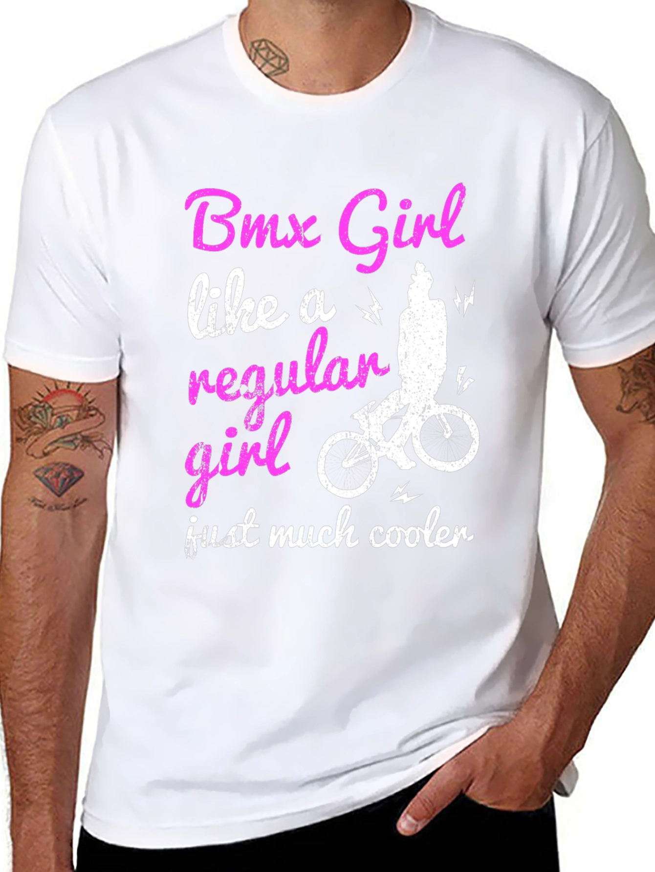 BMX Girl Graphic T-Shirt - Cool Biker Tee