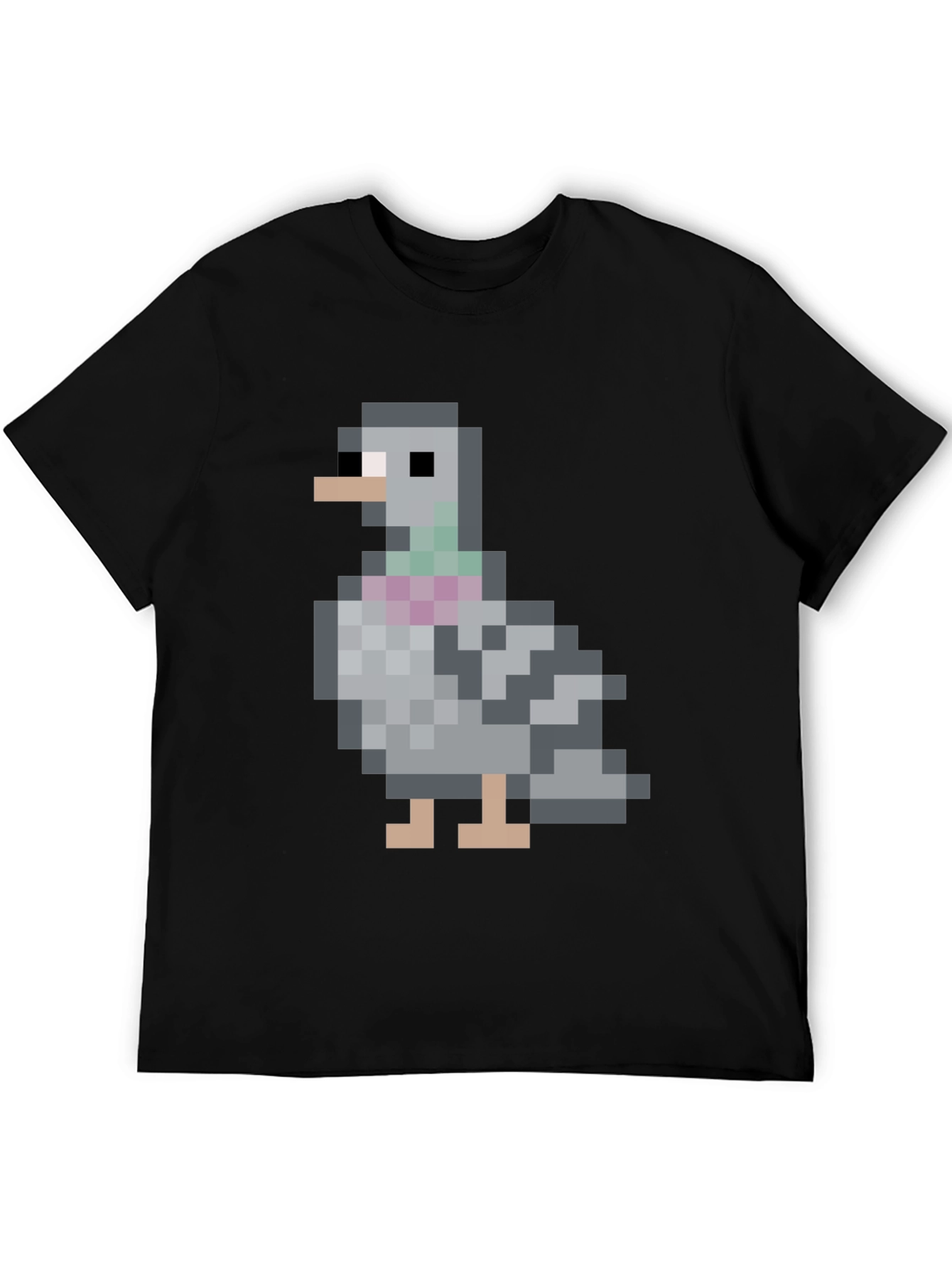 Pixel Pigeon Graphic Tee - Classic Black T-Shirt